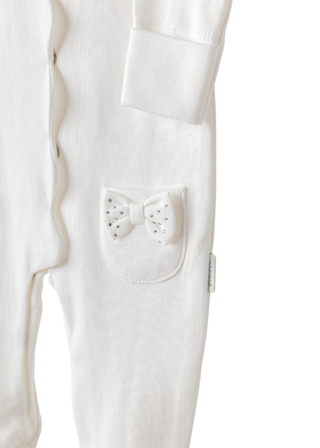 Salopeta Lunga Crem cu Accesorii Funde cu Strasuri si Fes AC25823 Andywawa