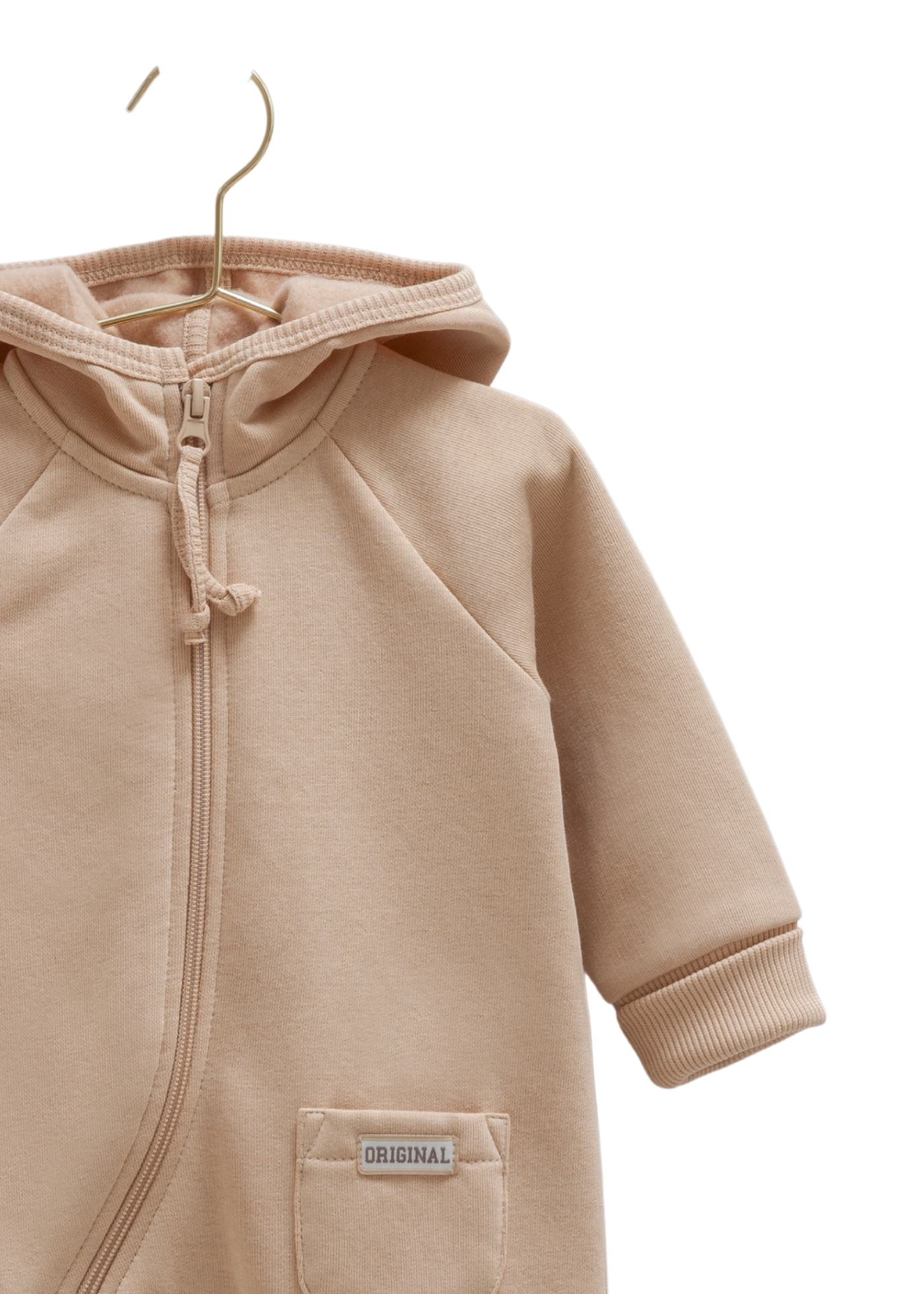 Combinezon Bumbac Bej cu Gluga TE1895 Mell Sweet Baby