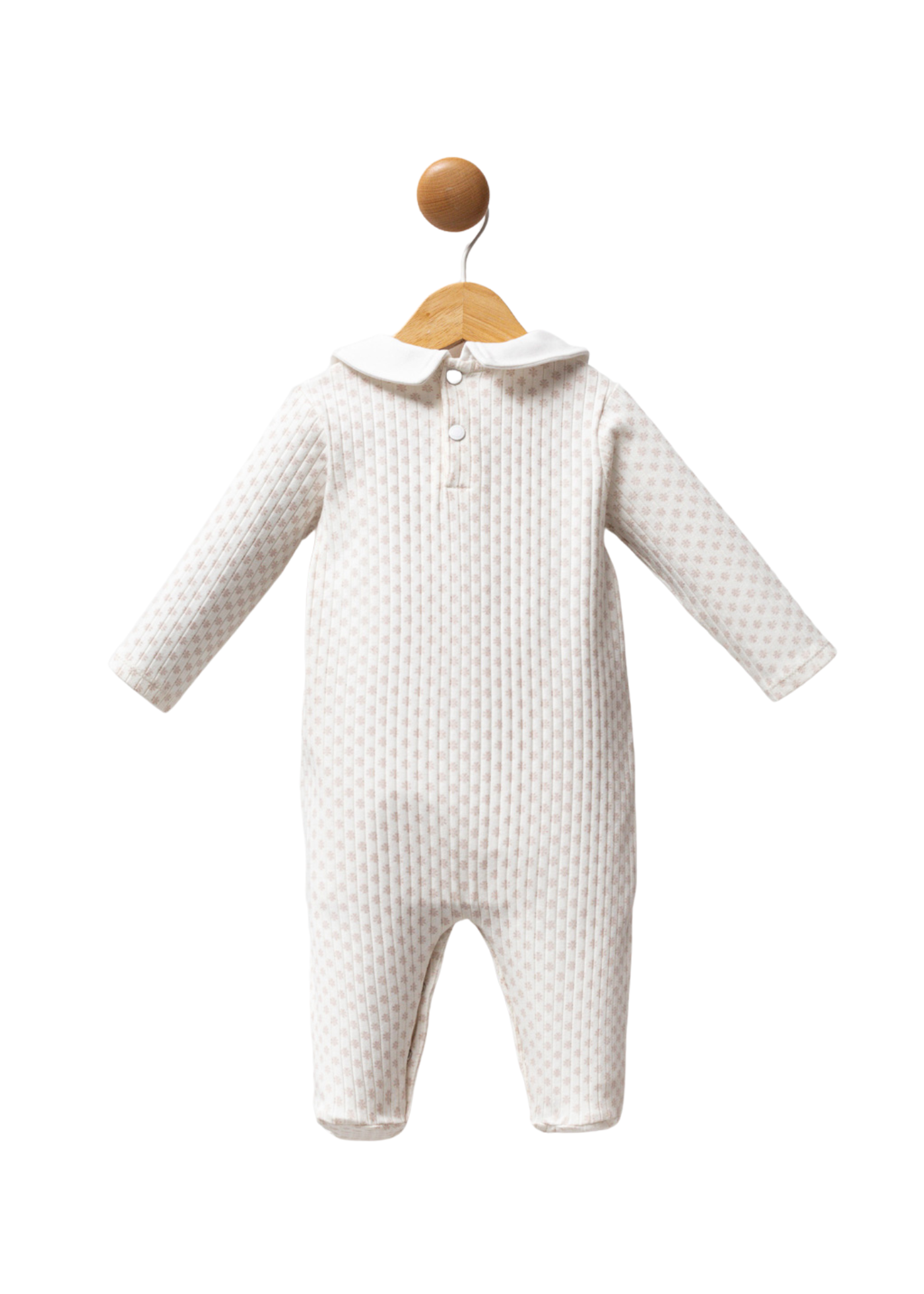 Salopeta Lunga Alb cu Imprimeu Bej si Guler USB2720 Us Polo Assn