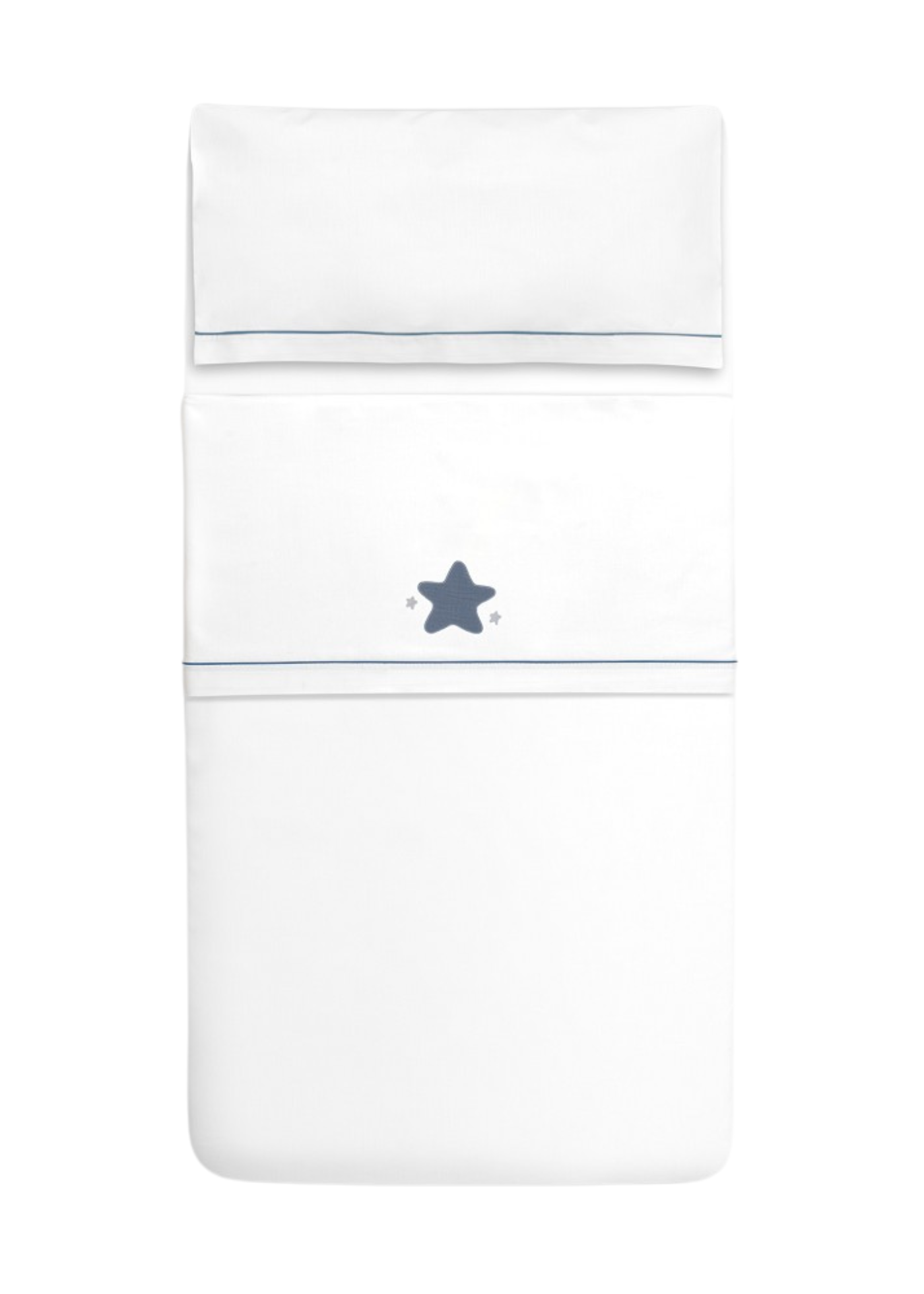 Set Lenjerie Patut 3 Piese Alb-Bleu cu Steluta D3270-11 InterBaby