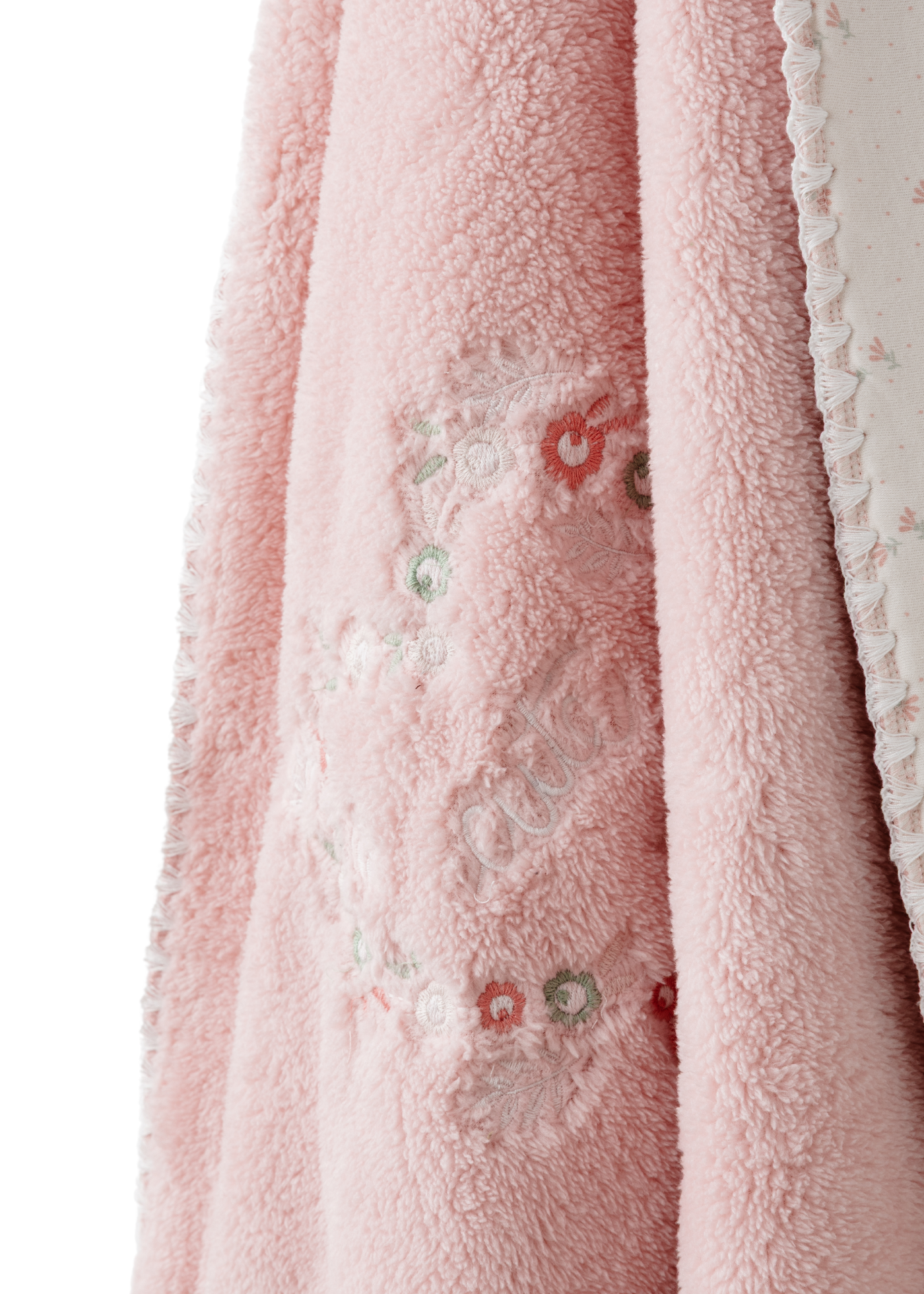 Patura Roz din Plus cu Broderie Flori AC26097 Andywawa