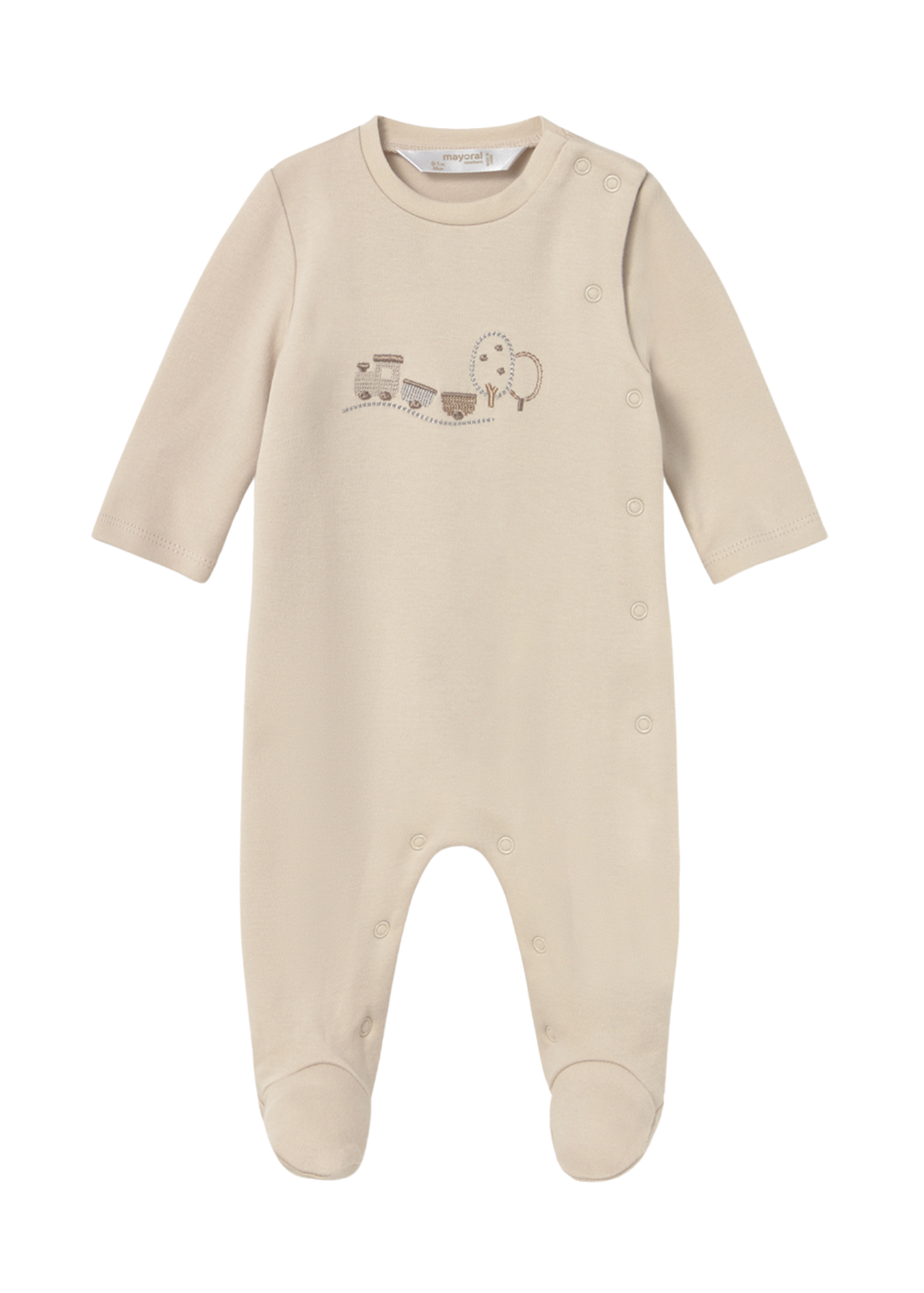 Set 2 Salopeta Lungi Crem cu Bej Imprimeu Masini 2714 Mayoral