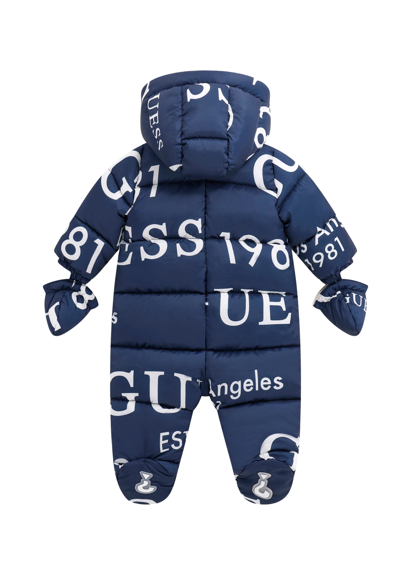 Combinezon Matlasat din Fas Bleumarin cu Print Litere H5BW00 WCFM0 P7PG Guess