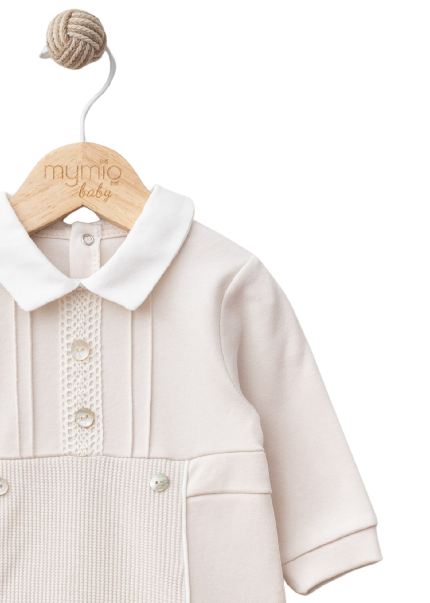 Salopeta Lunga Bej cu Guler Alb 4387 MyMio