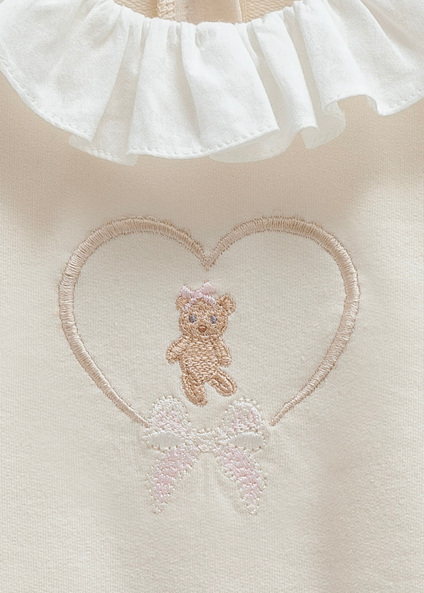 Rochie Bej cu Maneca Lunga cu Urs ELB1398 Mell Sweet Baby