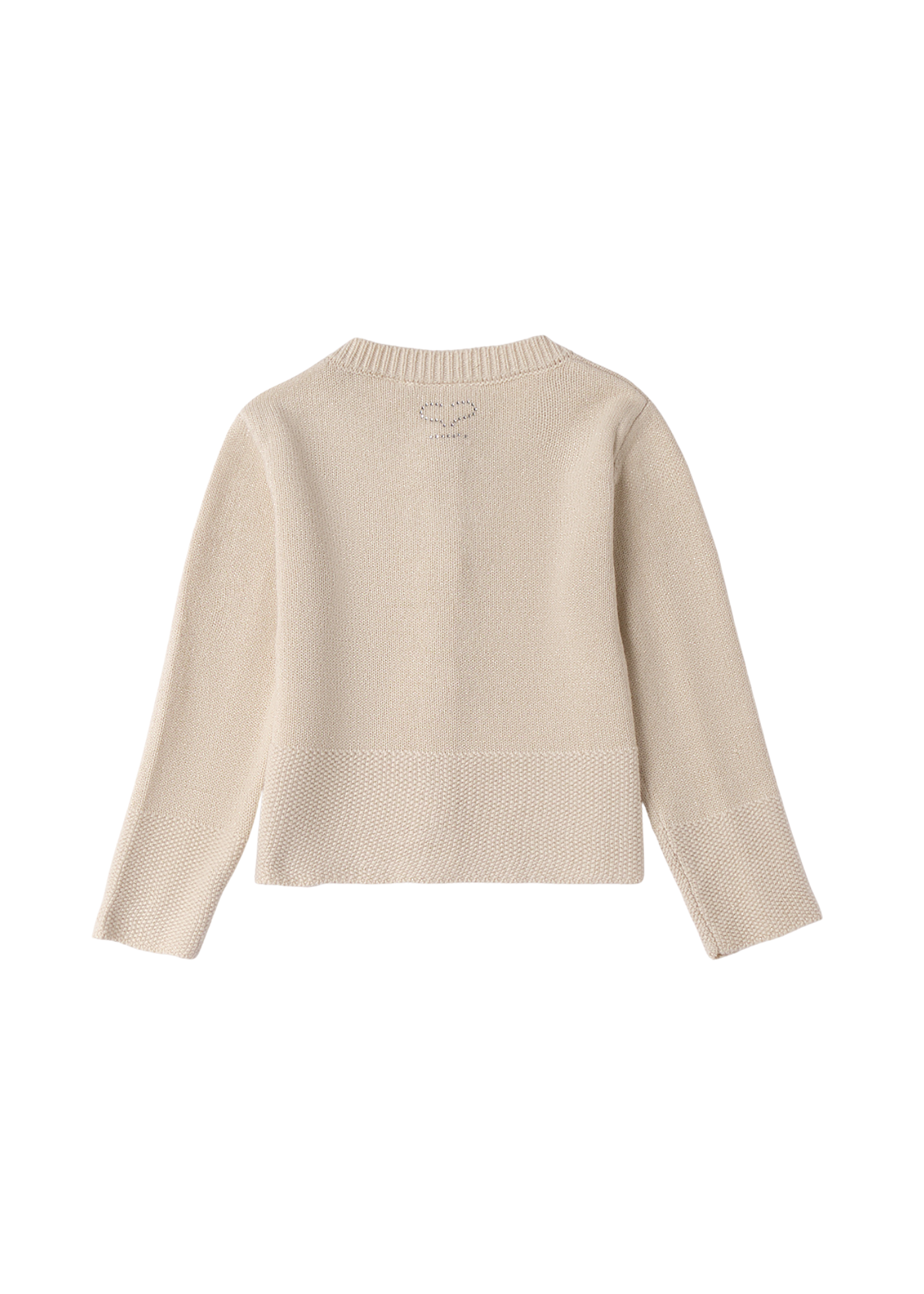 Jacheta Tricotata Bej cu Nasturi in Forma de Floare 0.F242/00 Sarabanda