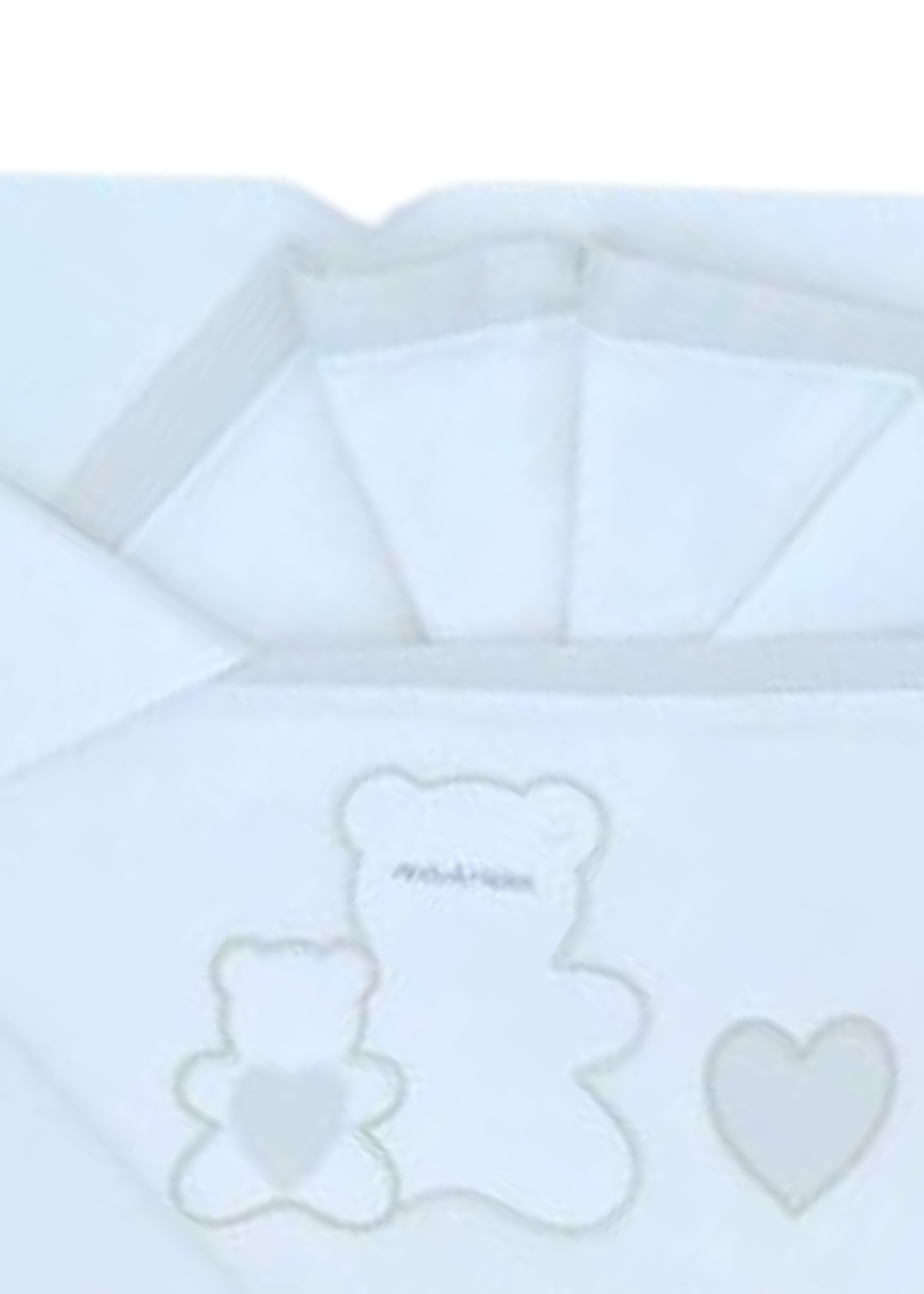 Set Lenjerie Patut 3 Piese Alb-Gri cu Ursuleti si Inimioare R40 Andy&Helen