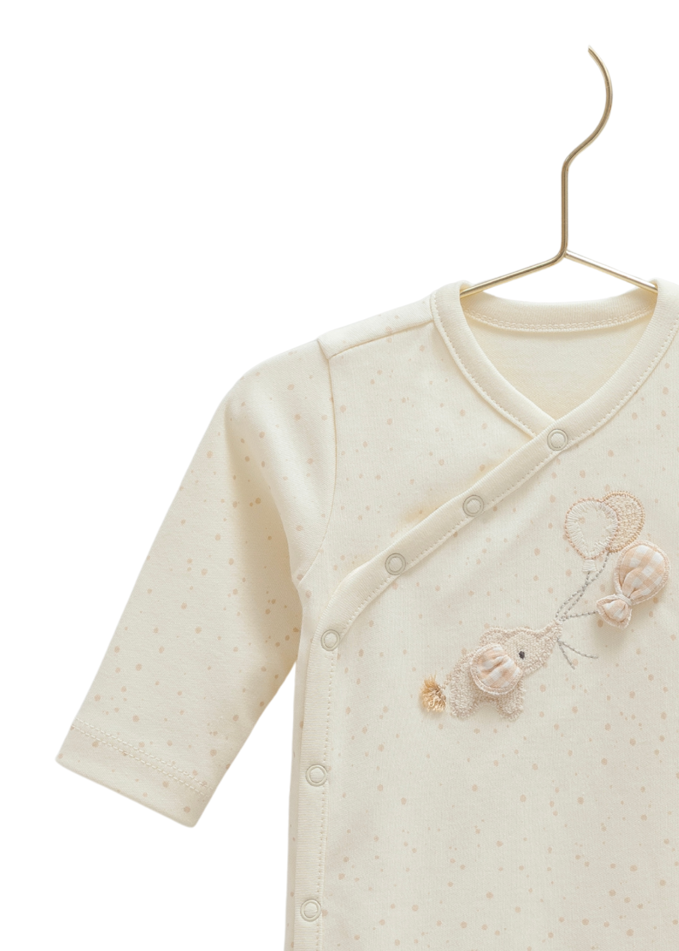 Salopeta Lunga Crem cu Elefant TU1588 Mell Sweet Baby