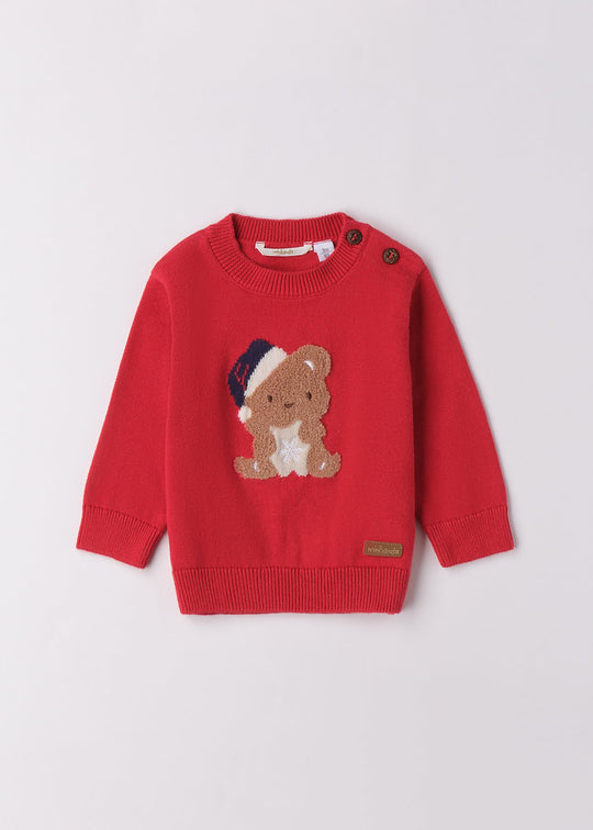 Pulover Baietei Rosu Cu Urs 3.F661/00 Minibanda