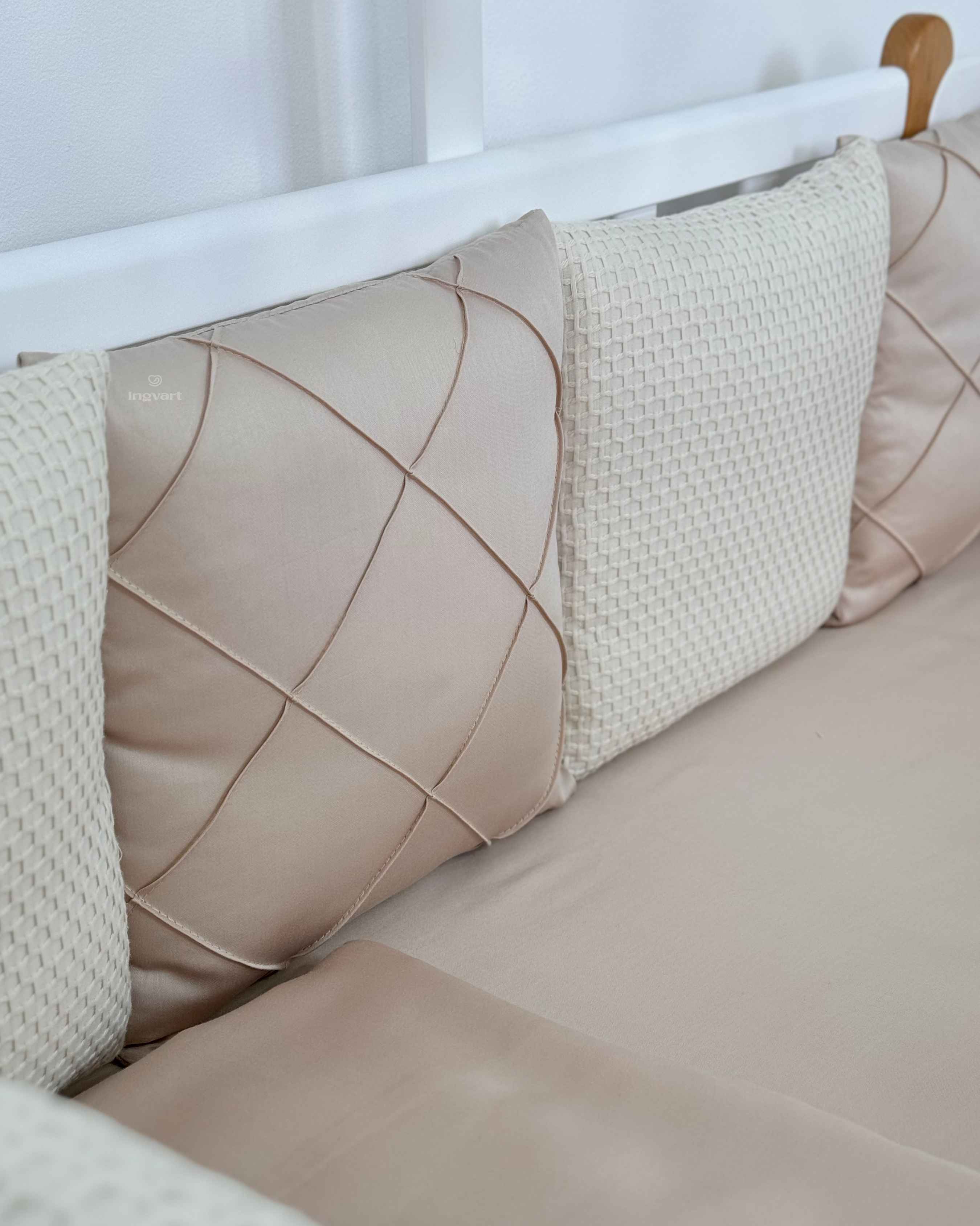 Crib Bedding Set 60x120 cm Satin Platinum Beige Ingvart