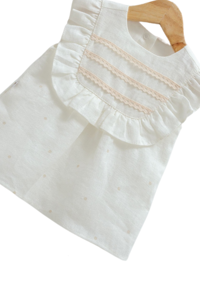 Set 2 Piese Crem Top si Pantaloni Scurti din Bumbac 9784 Mell Sweet Baby - Camera Bebelusului