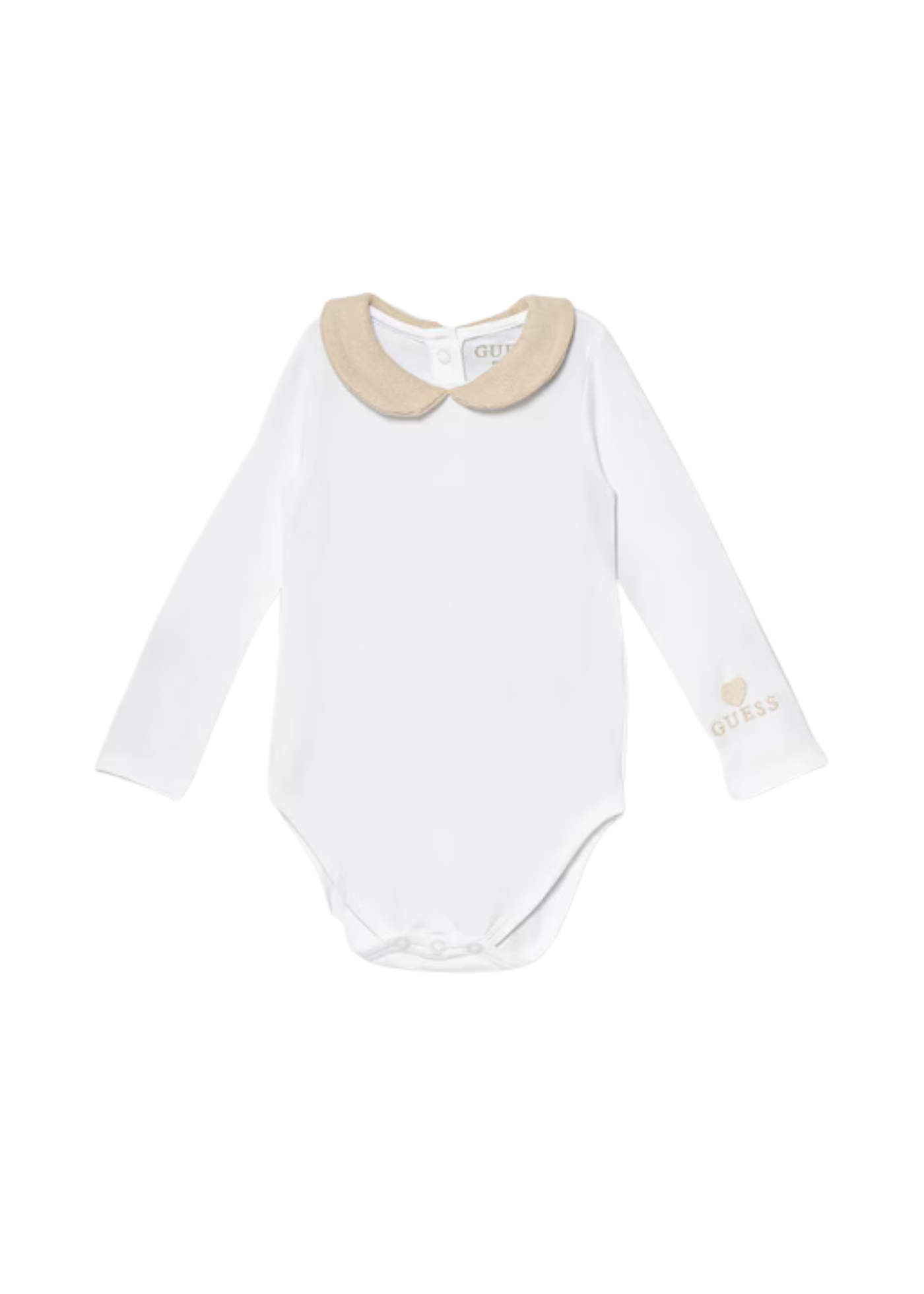 Set 2 Piese Salopeta Lunga Tricotata Bej si Body cu Maneca Lunga S5YG09 K6YW1 G1ET Guess