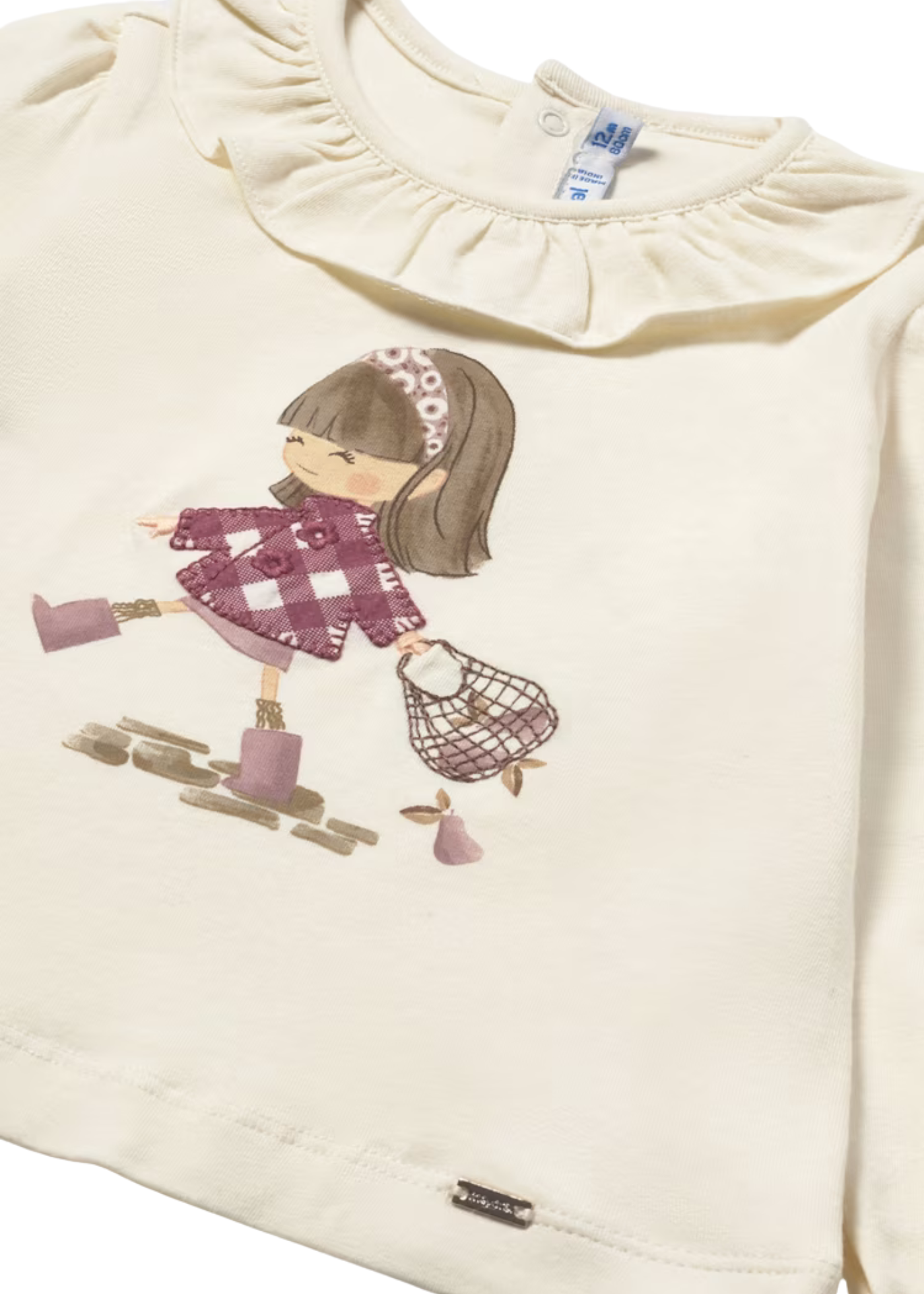 Bluza Crem cu Maneca Lunga cu Imprimeu Fetita cu Frez 2076 Mayoral