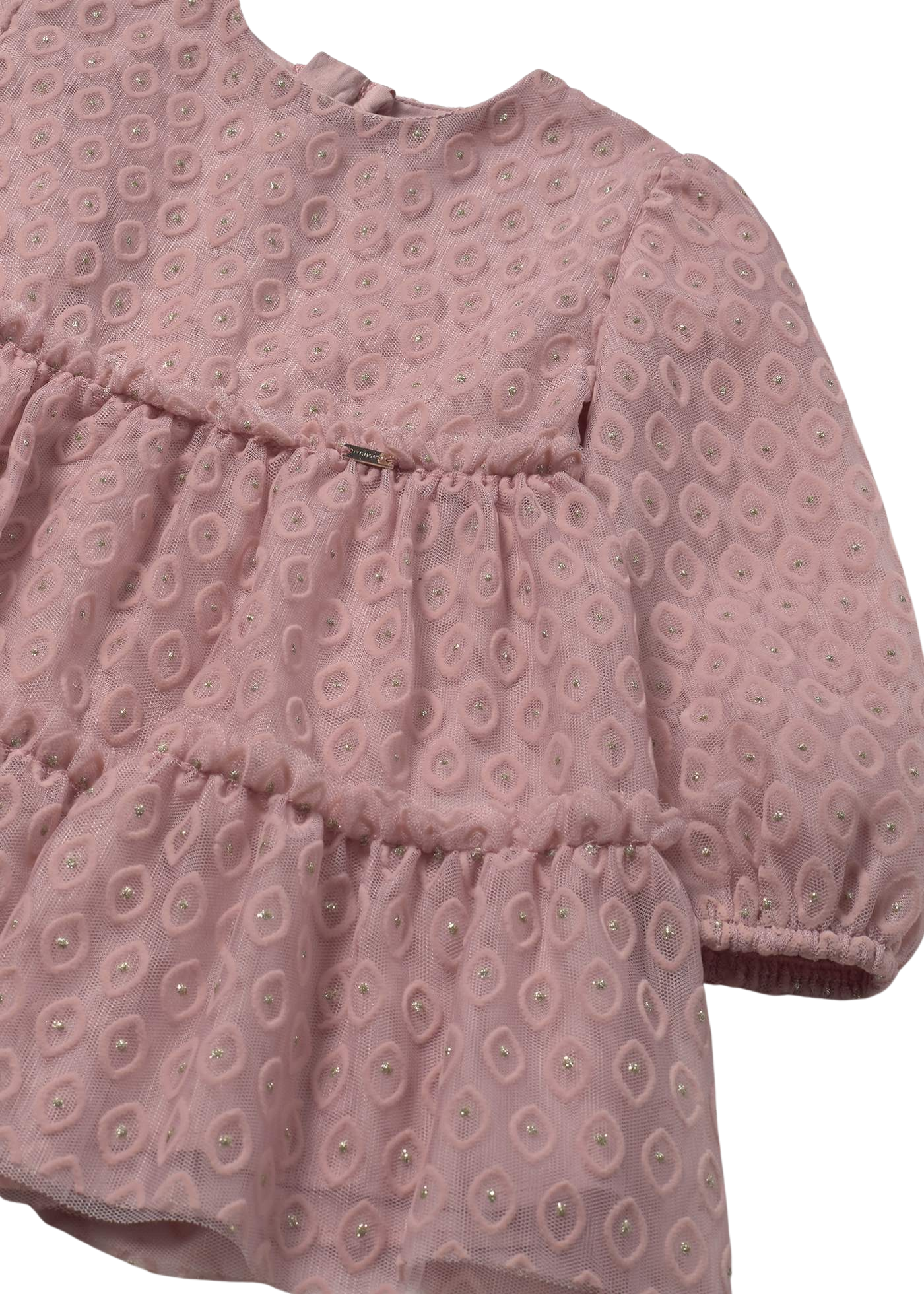 Rochie din tulle Roz Pudra cu Maneca Lunga 2907 Mayoral