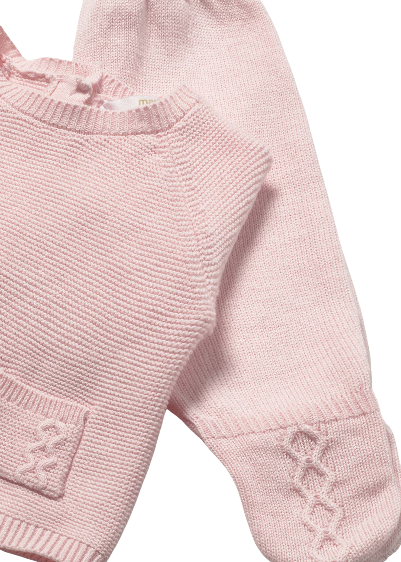 Set 3 Piese Tricotat Roz Pantaloni Bluza si Fes 2564 Mayoral