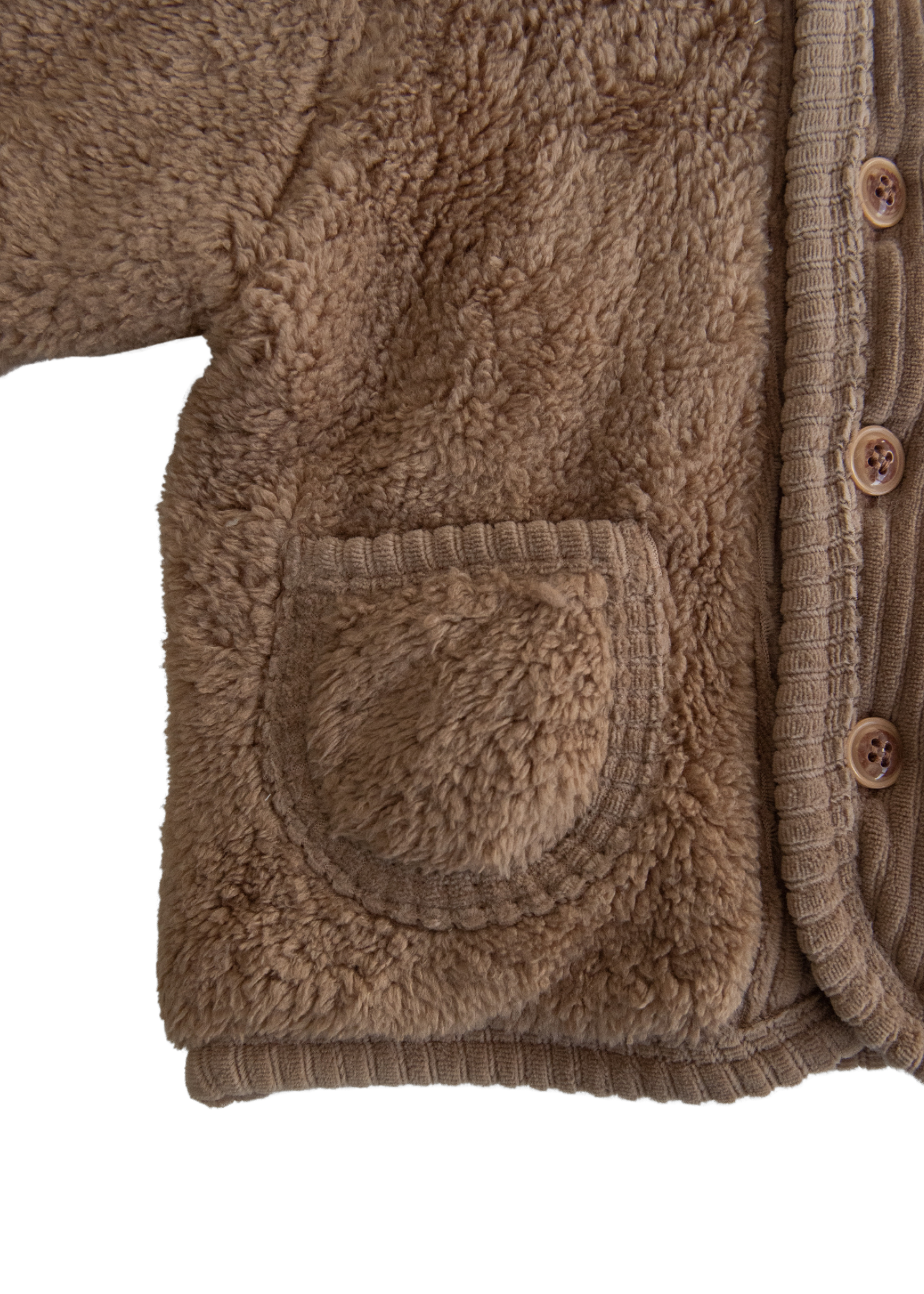 Jacheta din Plus Maro cu Gluga si Nasturi S60411 Kitikate