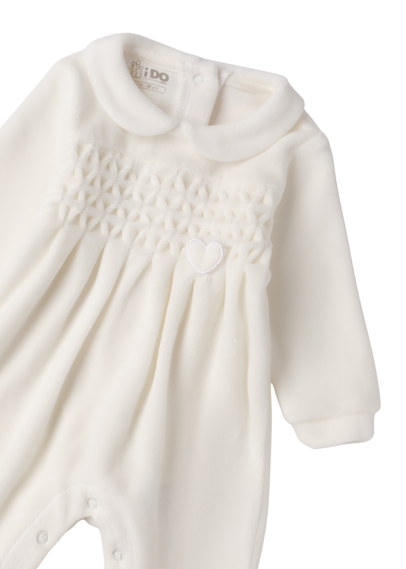 Salopeta Lunga Crem din Velur cu Bust Incretit 4.F187/00 iDO