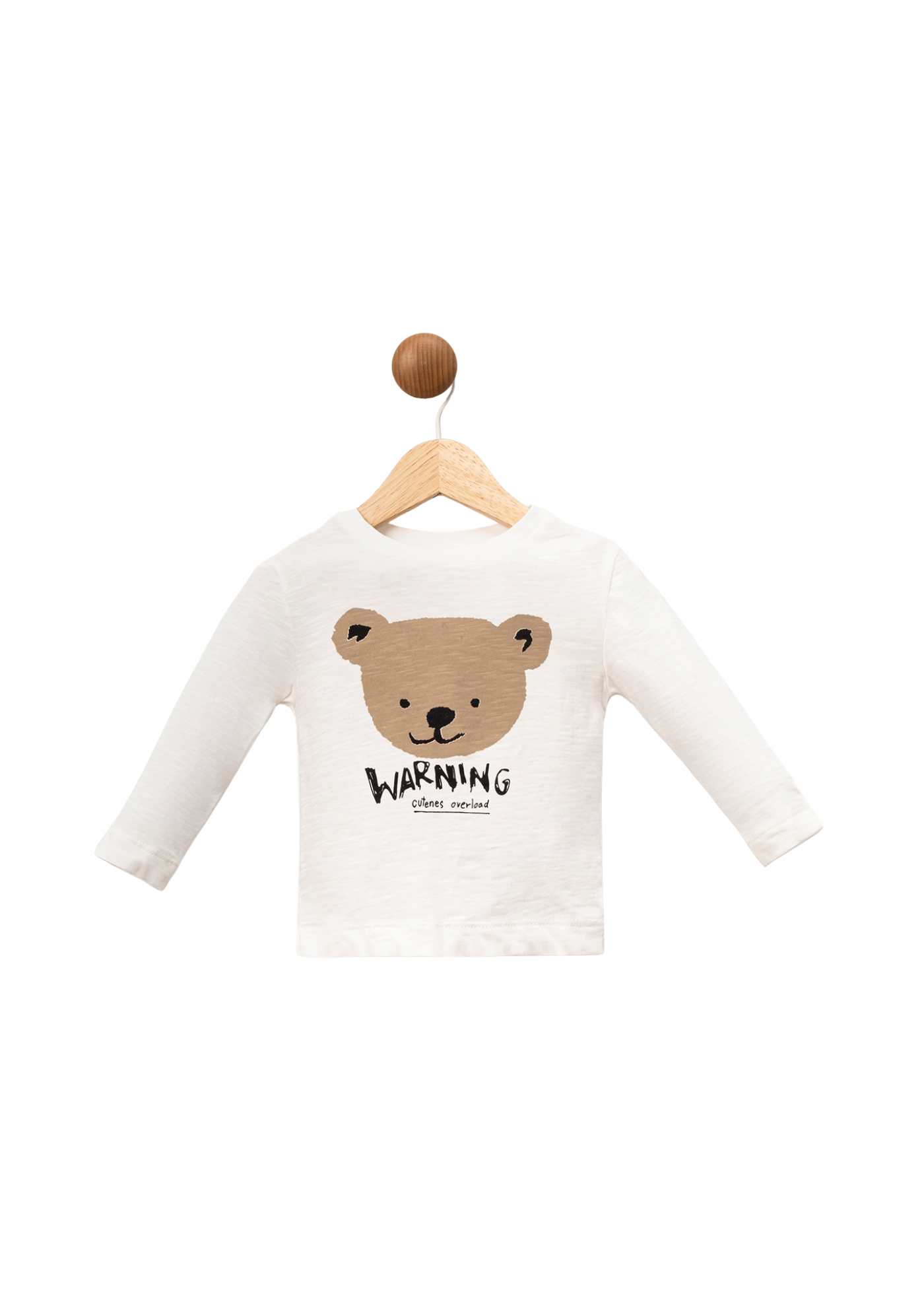 Set 3 Piese Camasa Carouri Rosii Bluza Crem cu Urs si Pantaloni Lungi Bej 3594 Mino Baby