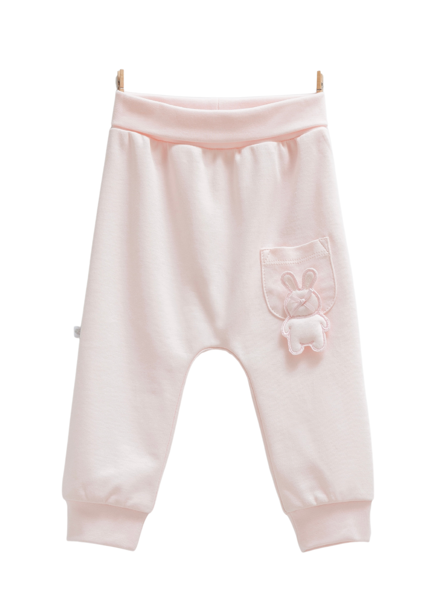Set 2 Perechi de Pantaloni din Bumbac Roz cu Iepure APK1486 Mell Sweet Baby