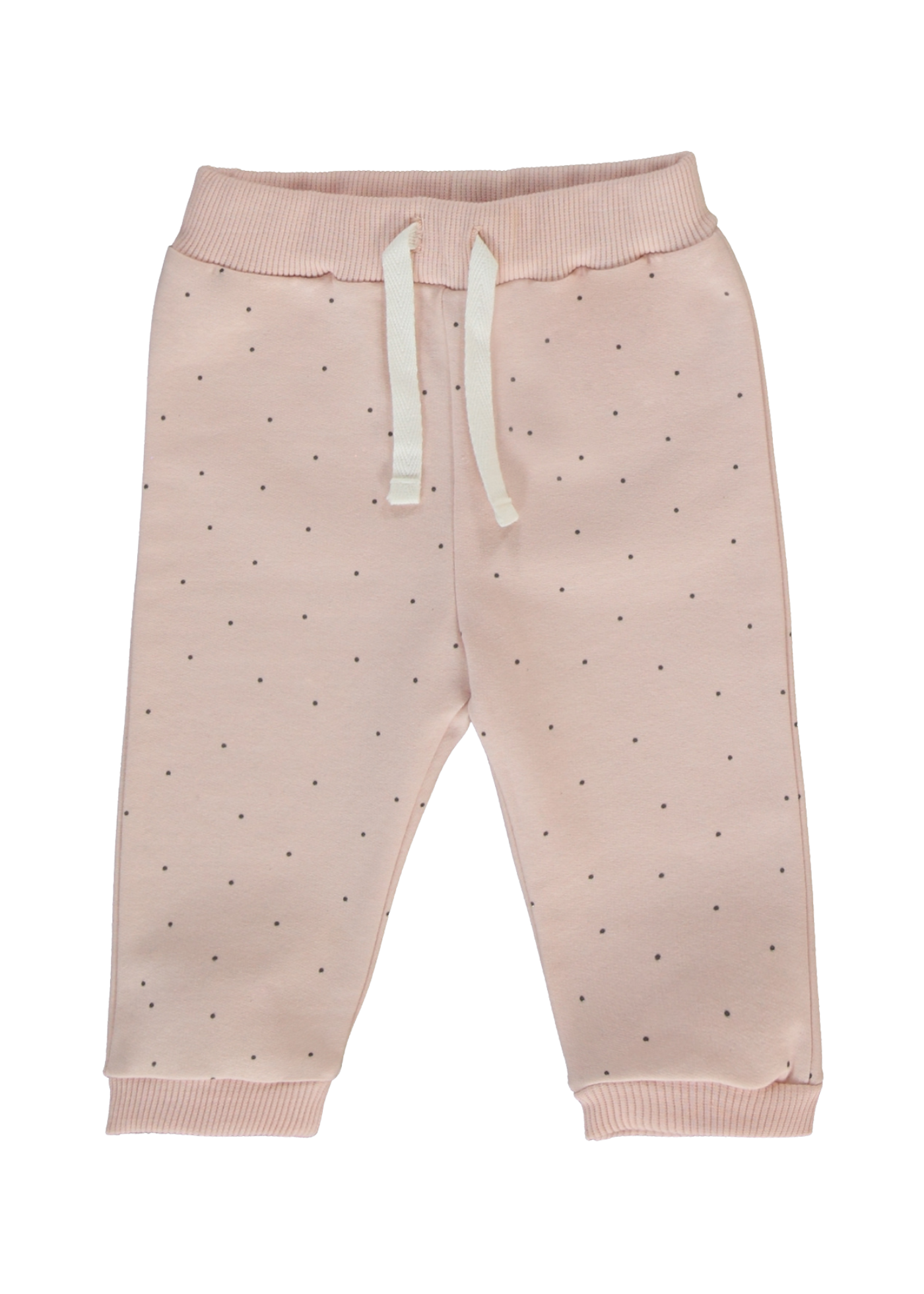 Trening 3 Piese Hanorac si Pantaloni Lungi Roz Pudra cu Picouri si Bluza Crem K4915 Bebetto