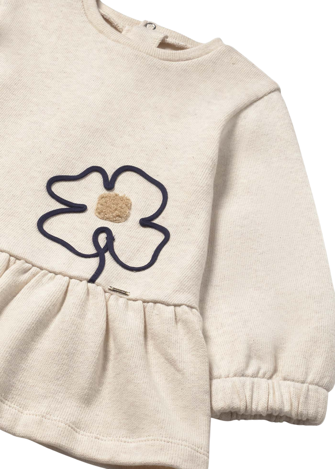 Rochie Bej cu Maneca Lunga cu Flori 2917 Mayoral