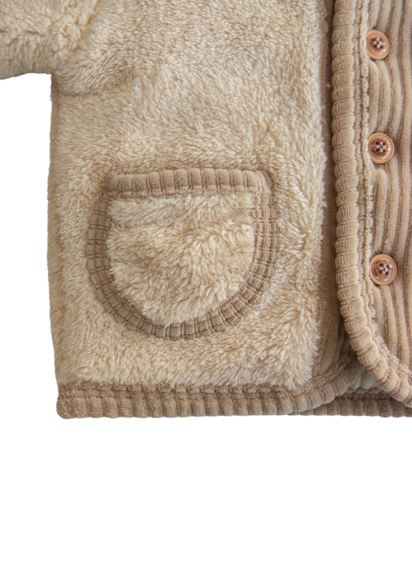 Jacheta din Plus Bej cu Gluga si Nasturi S60411 Kitikate