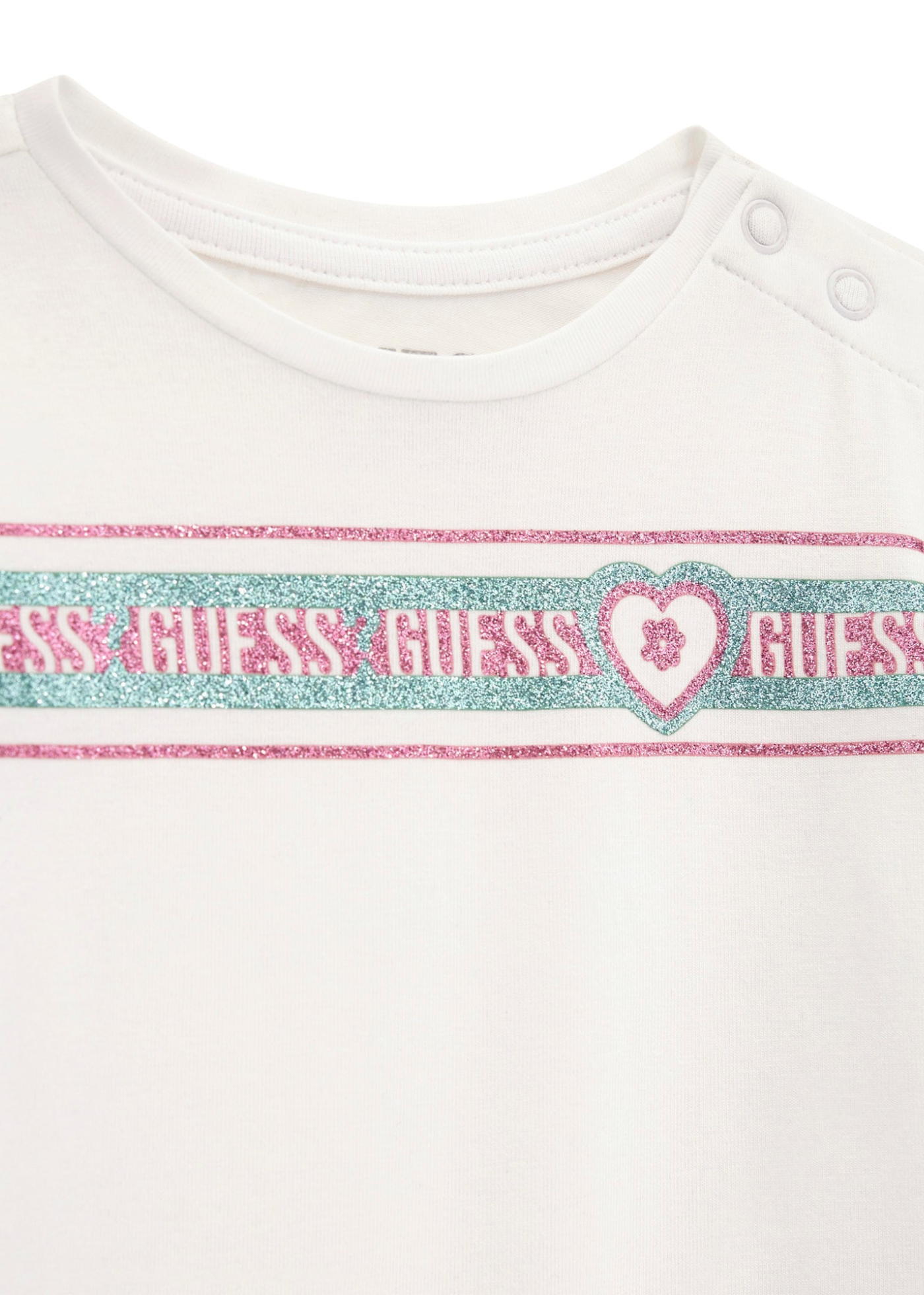 Bluza Alba cu Maneca Lunga cu Logo cu Glitter A5YI05 K6YW4 G011 Guess