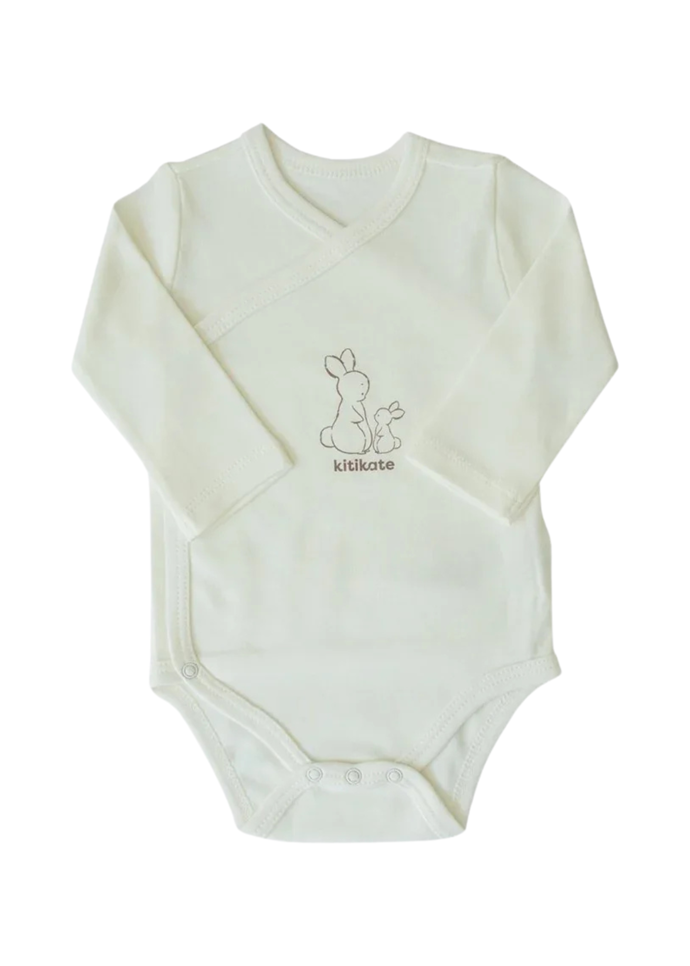 Set 2 Piese Body cu Maneca Lunga si Pantalon Crem Bumbac Organic S80059 KitiKate