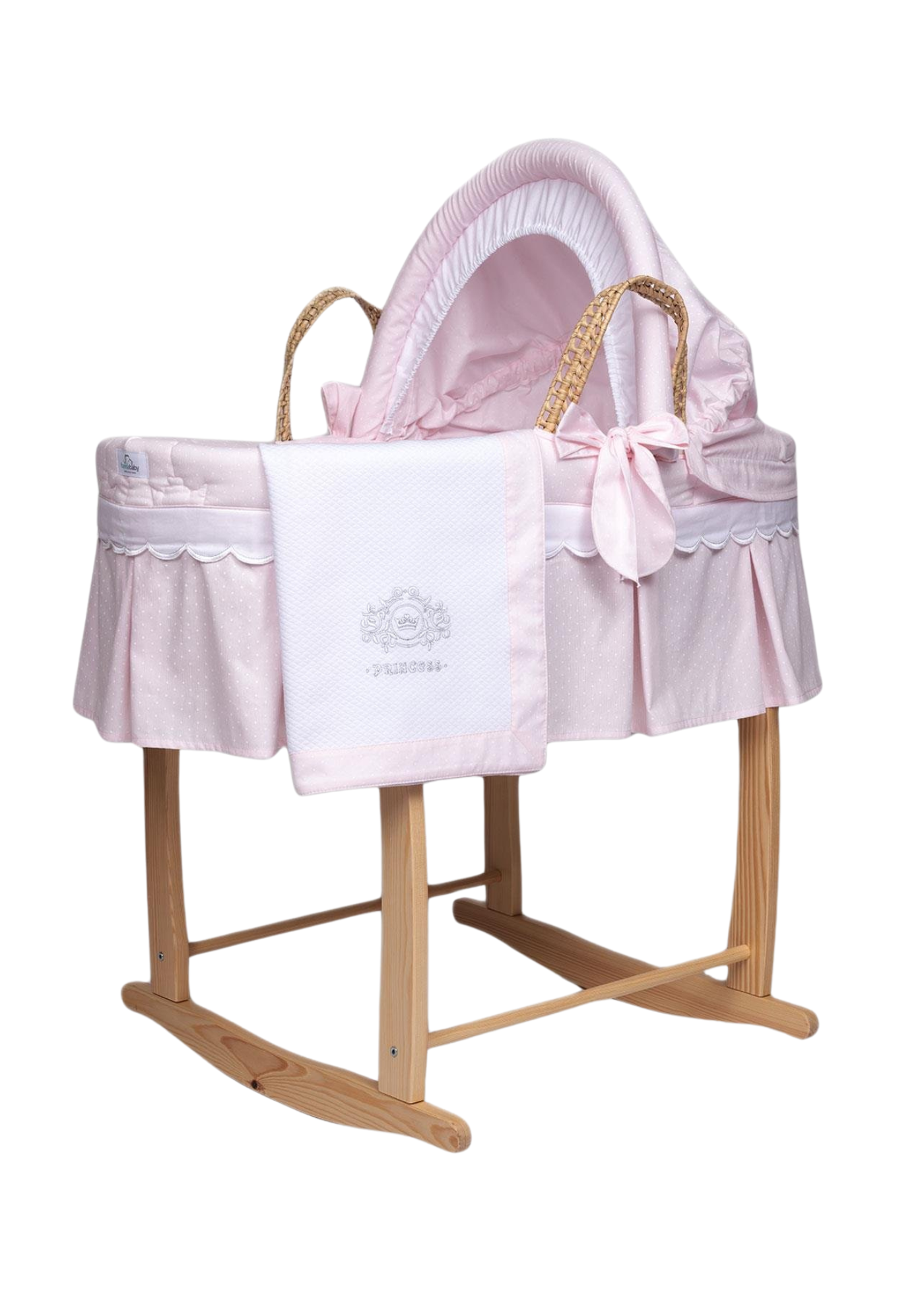 Set Lenjerie Pentru Cosulet Moses Princess Roz 85 Cm 5118 FunnaBaby