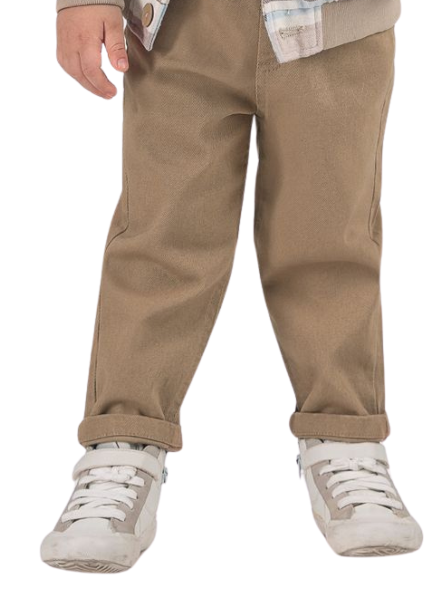 Set 3 Piese Jacheta Carouri Bej cu Bleu Bluza Crem cu Urs si Pantaloni Lungi Bej 16287 Bebus