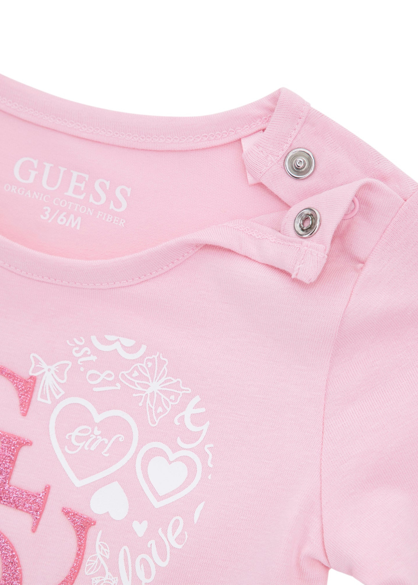 Set 2 Piese Bluza Roz cu Maneca Lunga si Colanti Roz cu Bleu cu Monograma A5YG04 K6YW4 G65U Guess