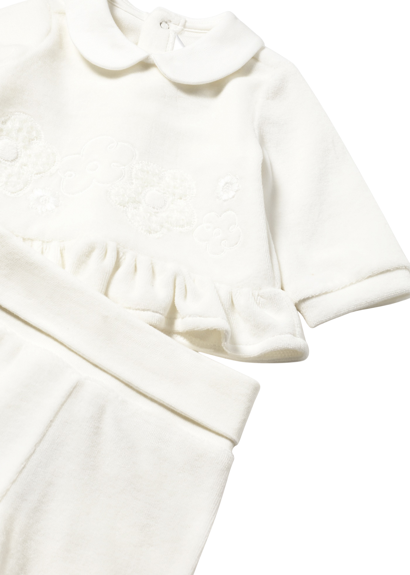 Set Bluza si Pantaloni Lungi Velur Crem 2554 Mayoral