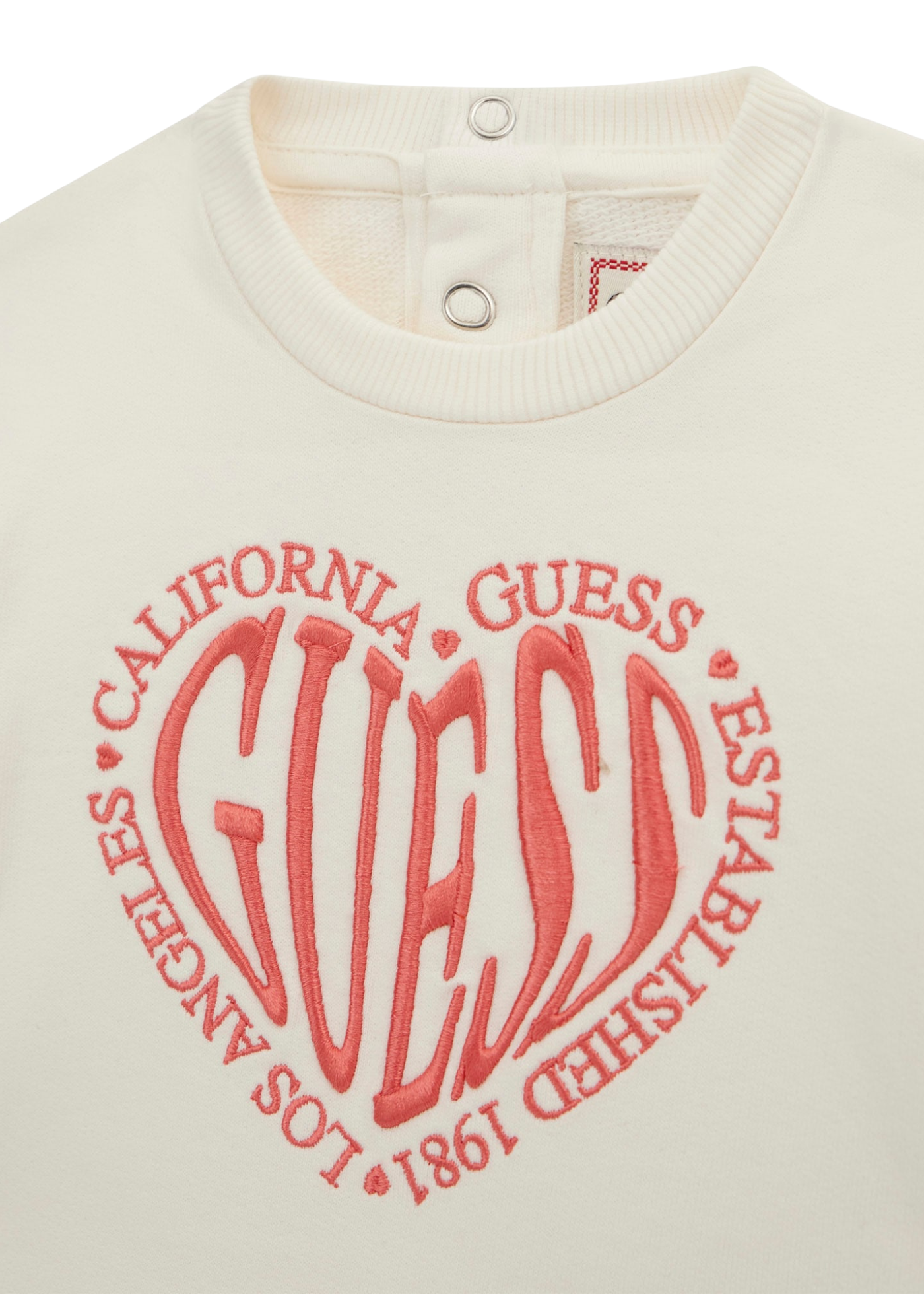 Rochie Crem din Bumbac cu Maneca Lunga cu Logo Inima si Chilotel A5YK06 KAD74 G012 Guess