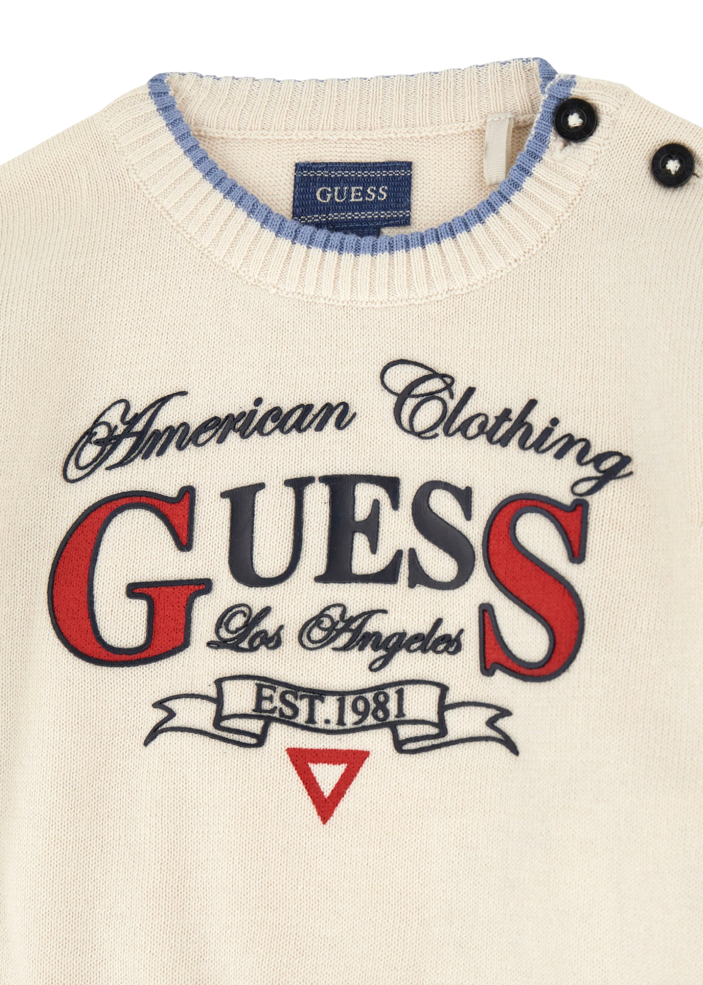 Set 2 Piese Tricotat Bluza si Pantaloni Lungi Gri cu Crem I5YG12 Z3KZ1 G9L9 Guess