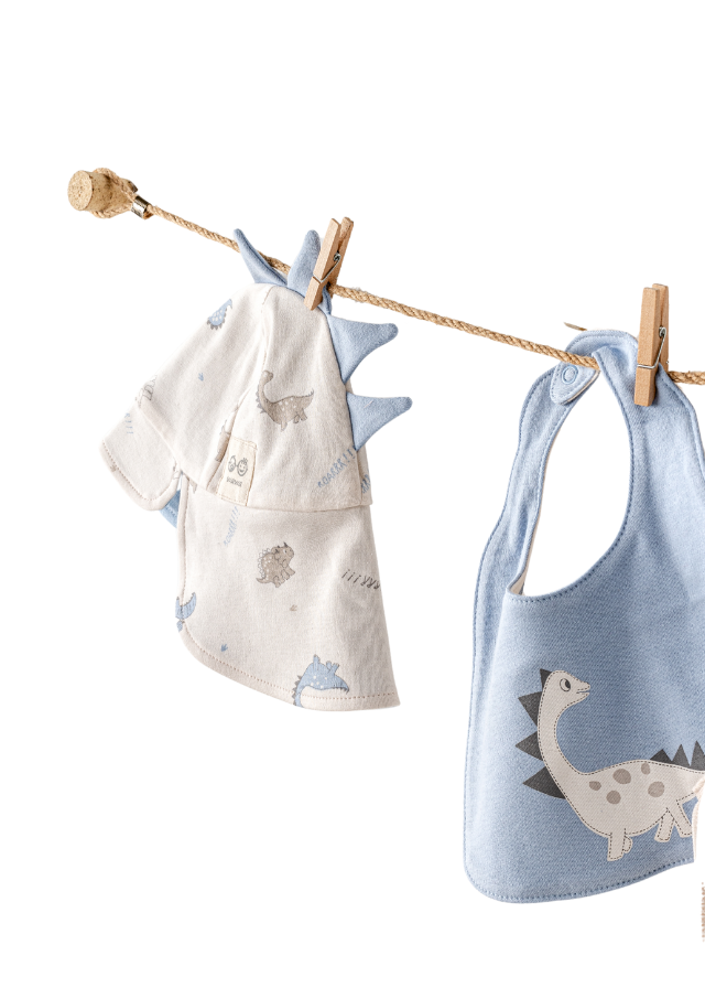 Set 10 Piese Maternitate Bej cu Bleu cu Dinozauri AC25911 Andywawa