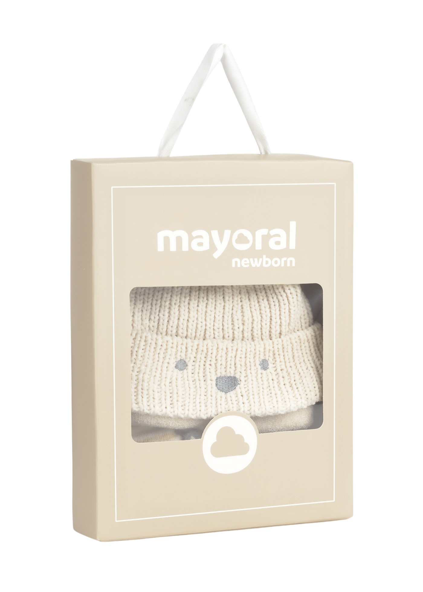 Set Caciula si Sosete Crem cu Gri cu Lup 9933 Mayoral