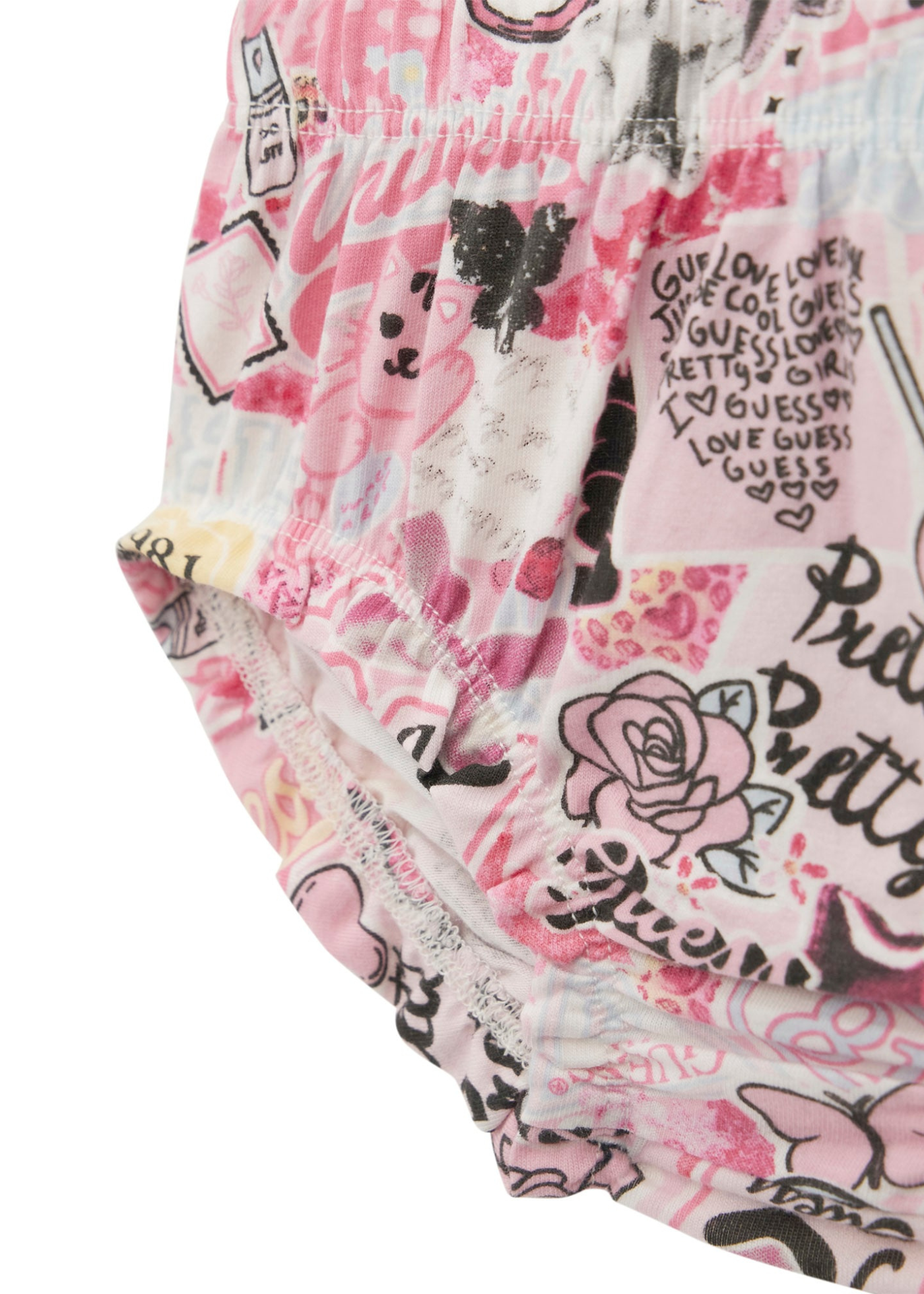 Rochie Roz cu Maneca Lunga cu Imprimeu Colaj A5YK02 KA6R4 P9HZ Guess