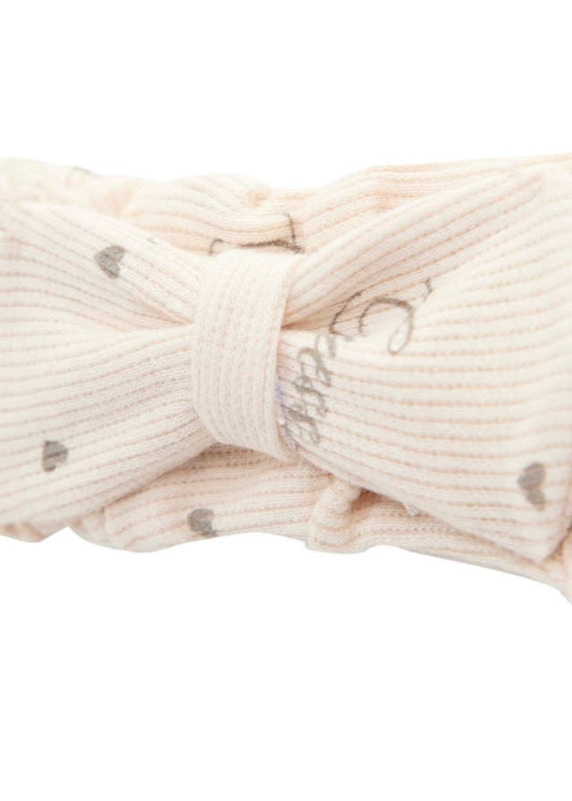 Salopeta Lunga Crem cu Imprimeu Inimi Gri cu Bentita S5YG11 KBZP4 P05D Guess