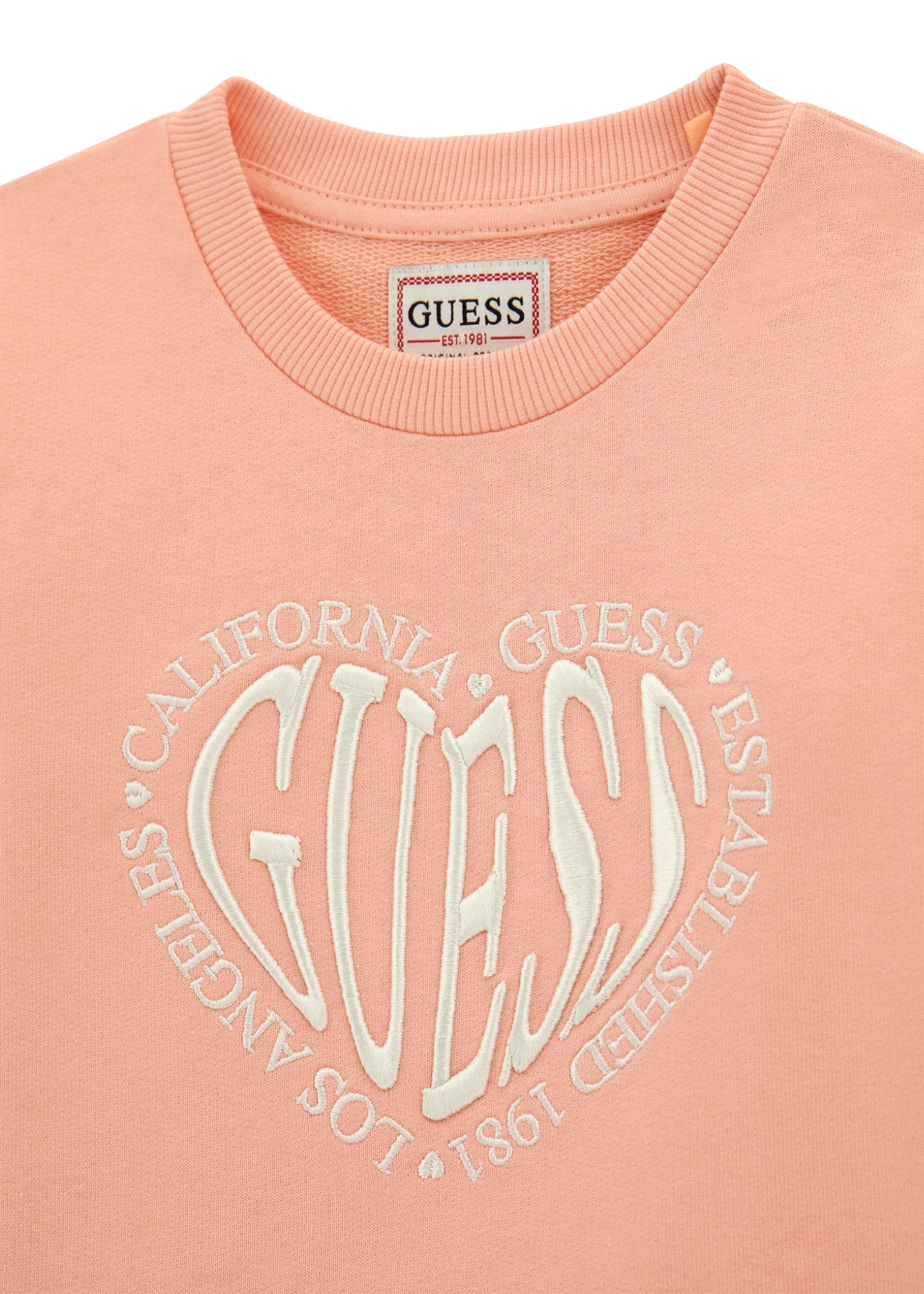 Rochie Bumbac Somon cu Maneca Lunga si Logo cu Inima K5YK11 KAD74 G6L9 Guess