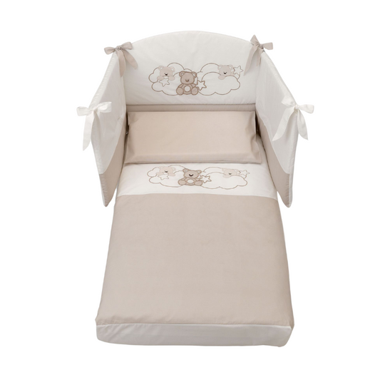 Set Protectie Patut Co-sleeper 4 Piese Bumbac Havana Mars Azzurra