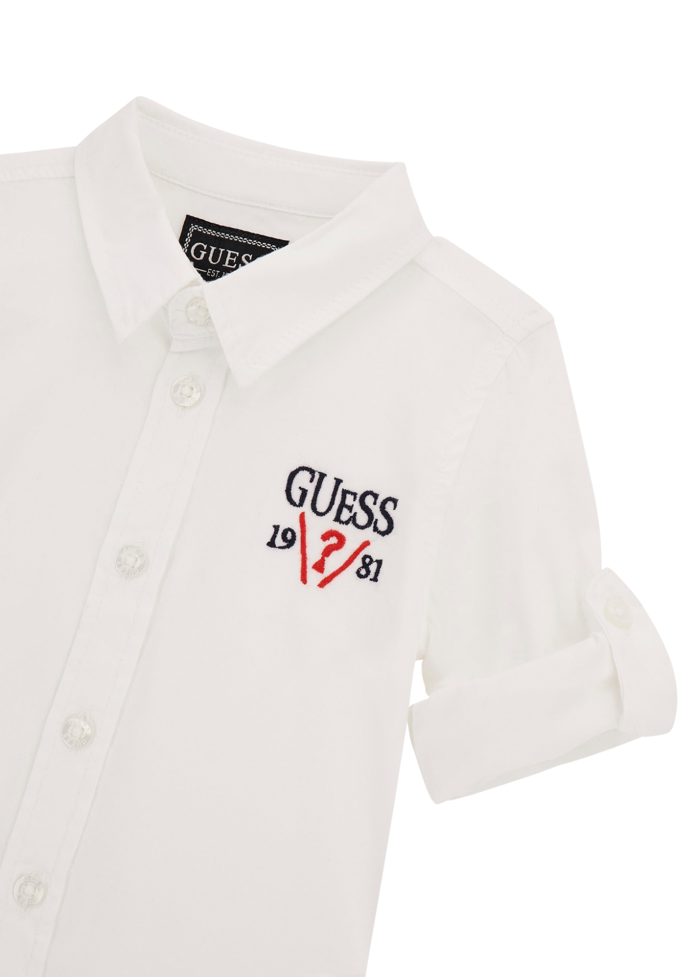 Set 2 Piese Camasa Alba cu Maneca Lunga si Pantaloni Lungi Bej I5YG04 WE5W0 G011 Guess