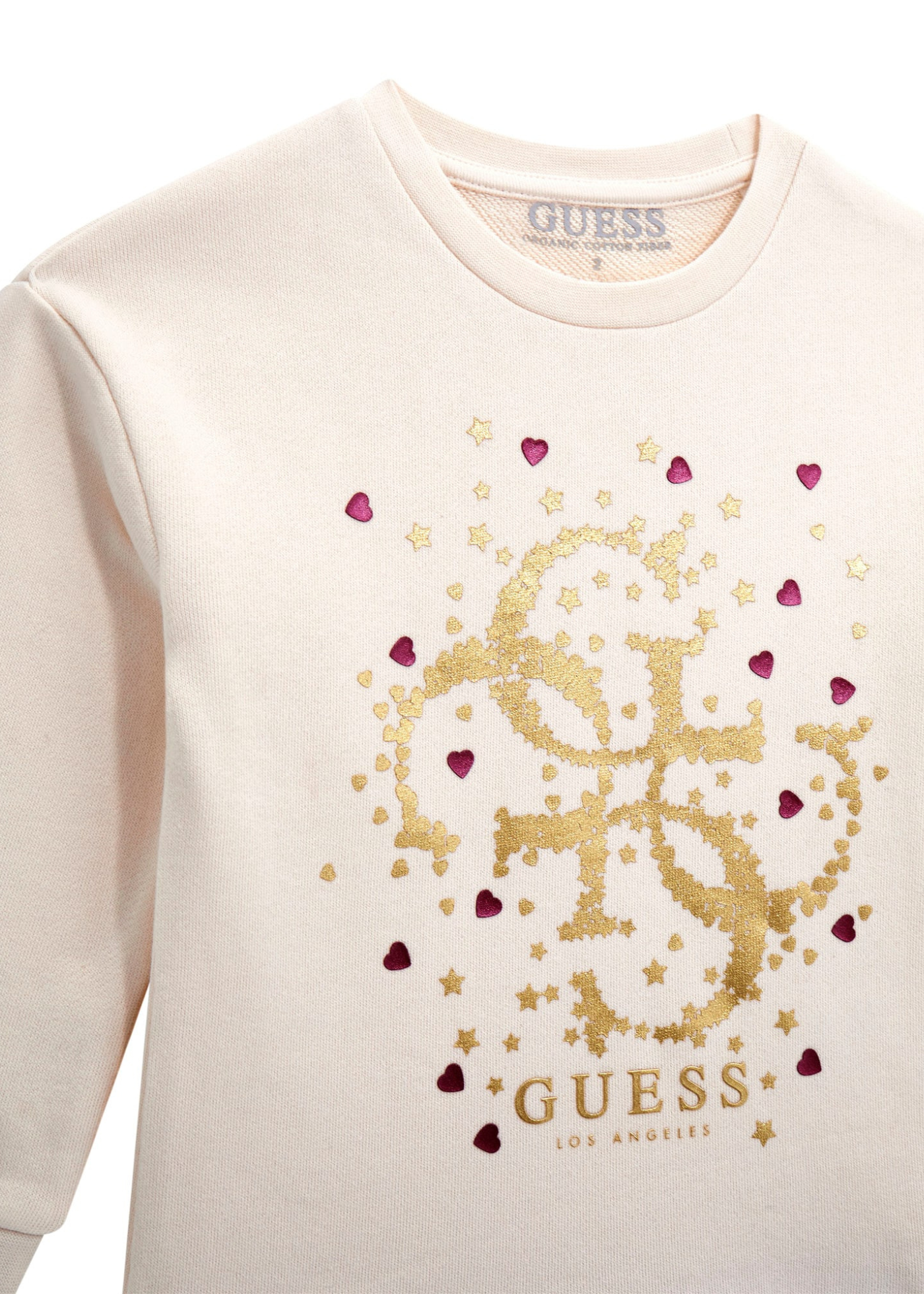 Rochie Crem cu Maneca Lunga cu Volan Bordo K5BK07 KAD74 G012 Guess