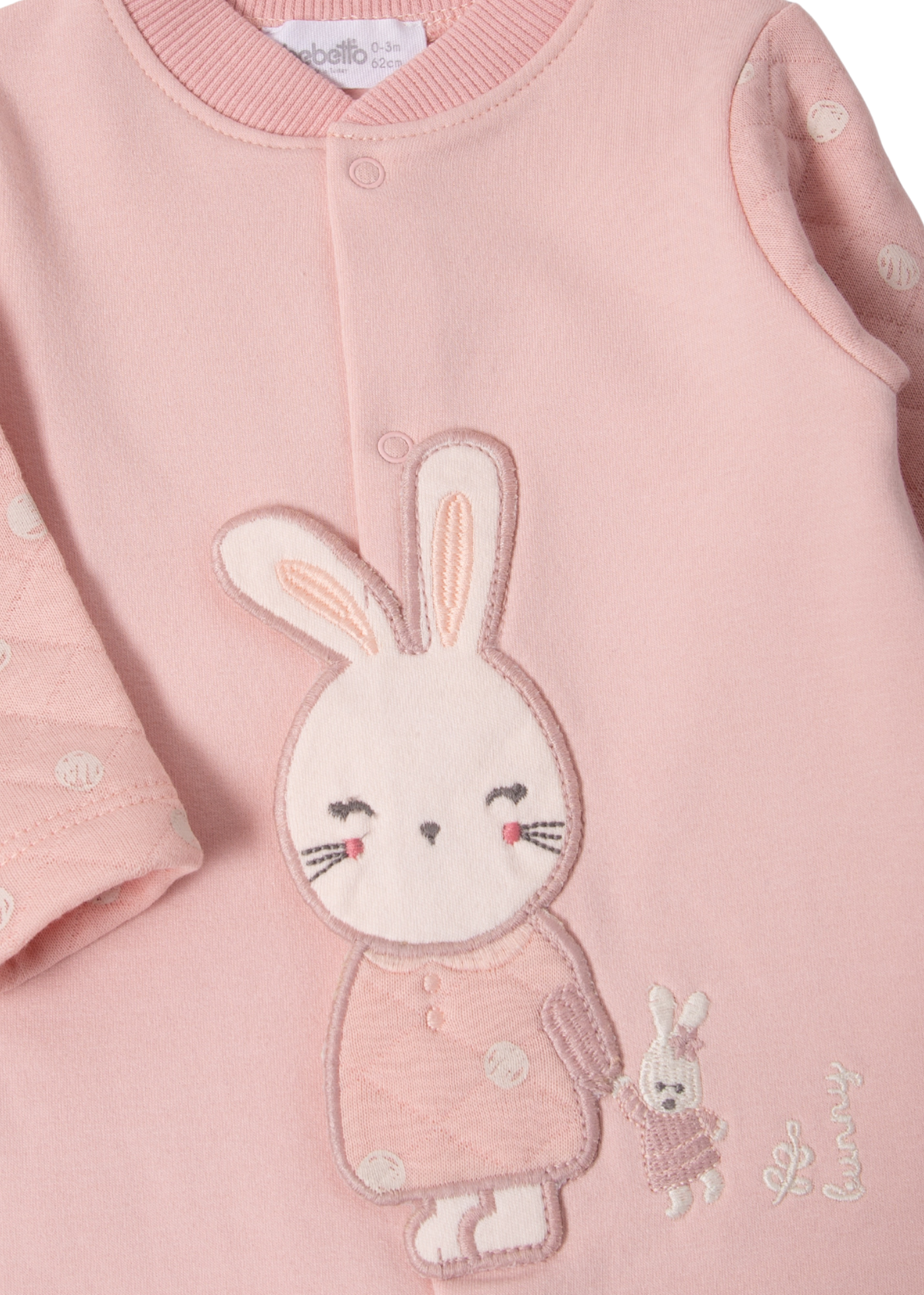 Salopeta Lunga Roz Pudra cu Iepure K5119 Bebetto