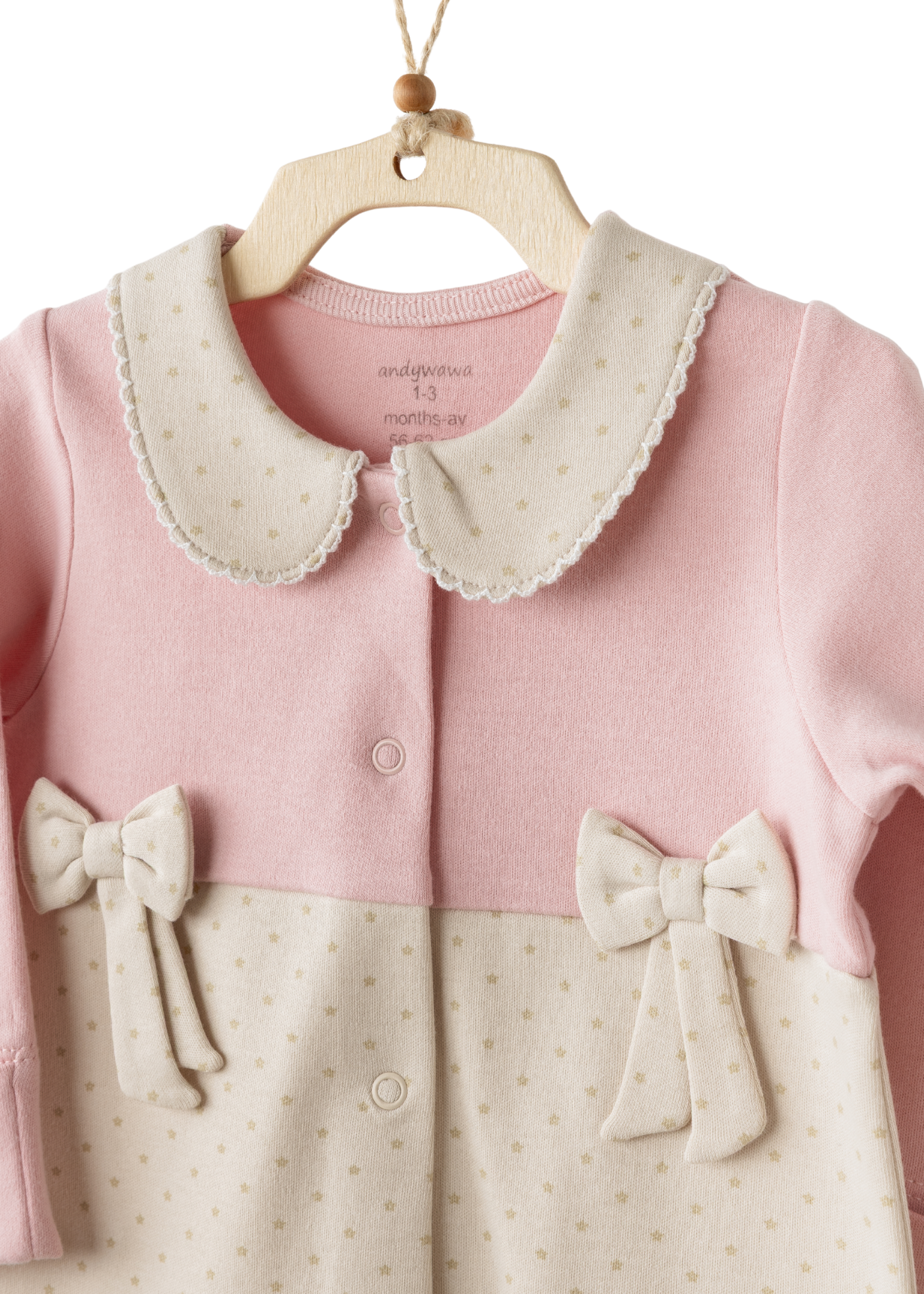 Salopeta Lunga Bej cu Picouri Roz si Fes AC26043 Andywawa