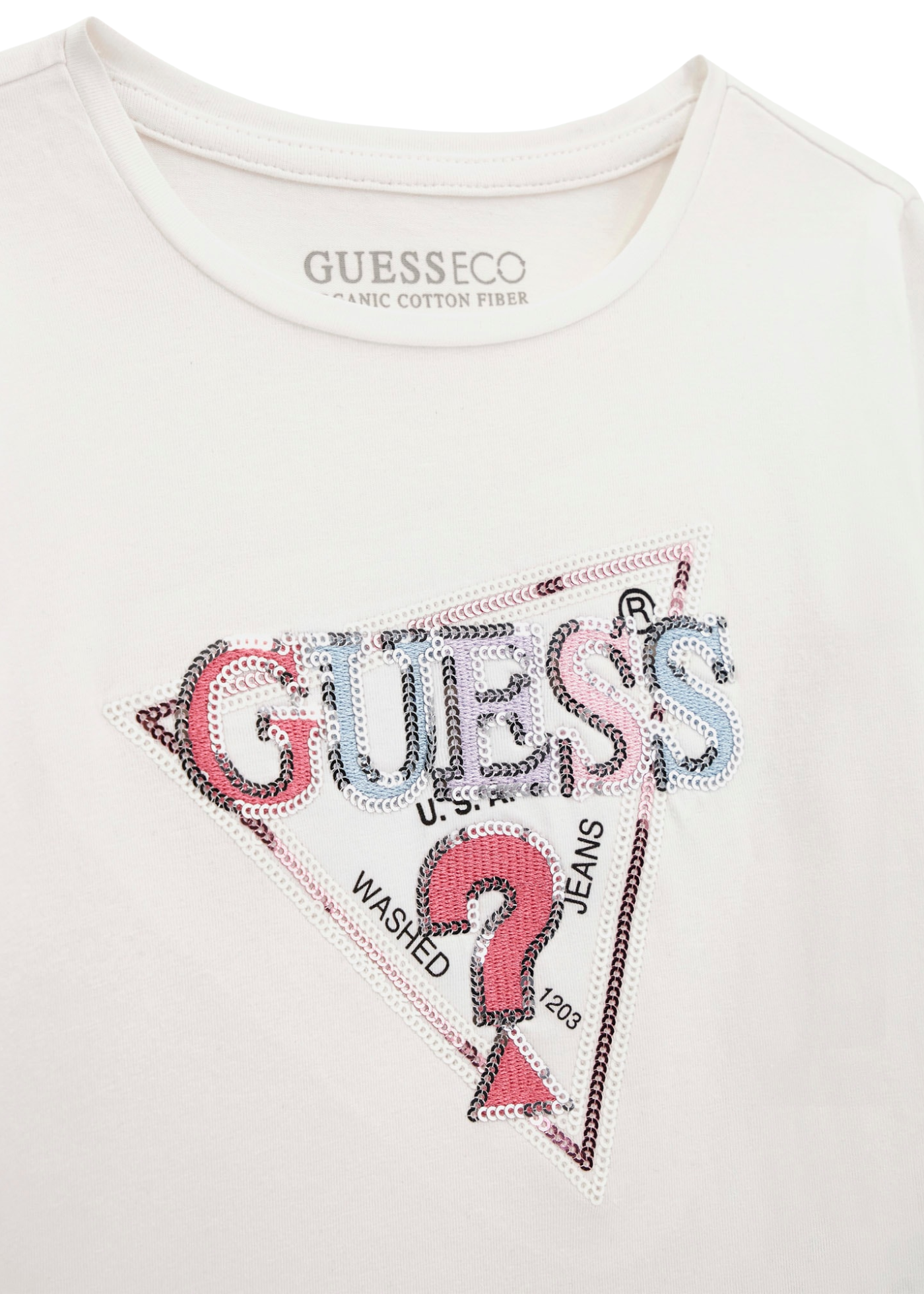 Bluza Alba cu Maneca Lunga cu Logo Multicolor K5YI10 K6YW4 G011 Guess