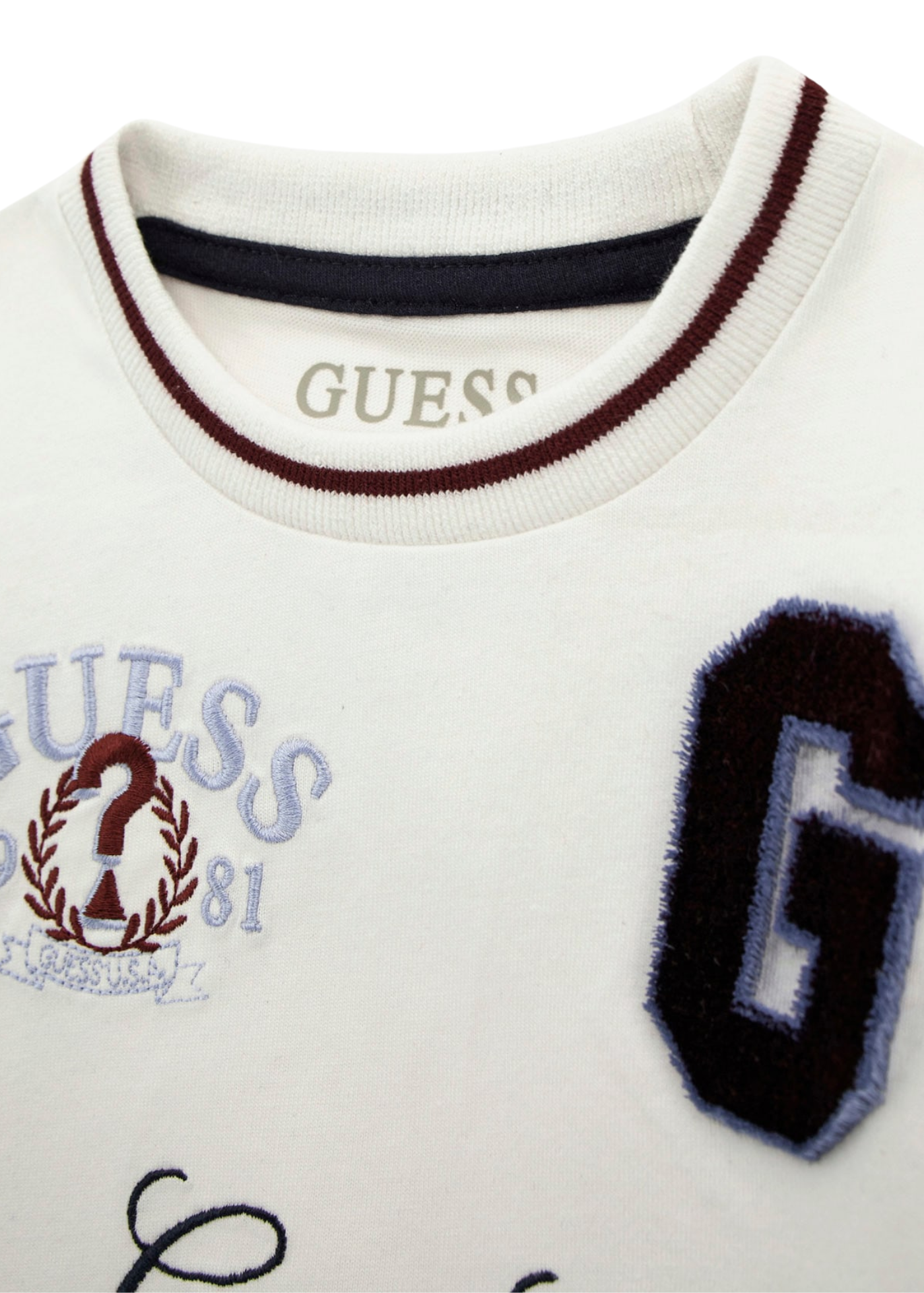 Bluza Sport Alba cu Maneci Bleumarin N5YQ07 K8VA4 G011 Guess