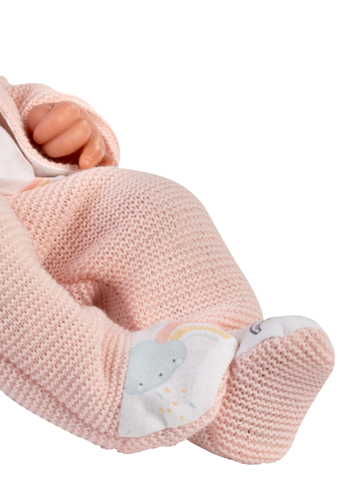 Papusa Elsa, 36 cm, Fara Par, Corp Vinil+Textil cu Pantaloni si Jacheta Roz 894 Guca Munecas