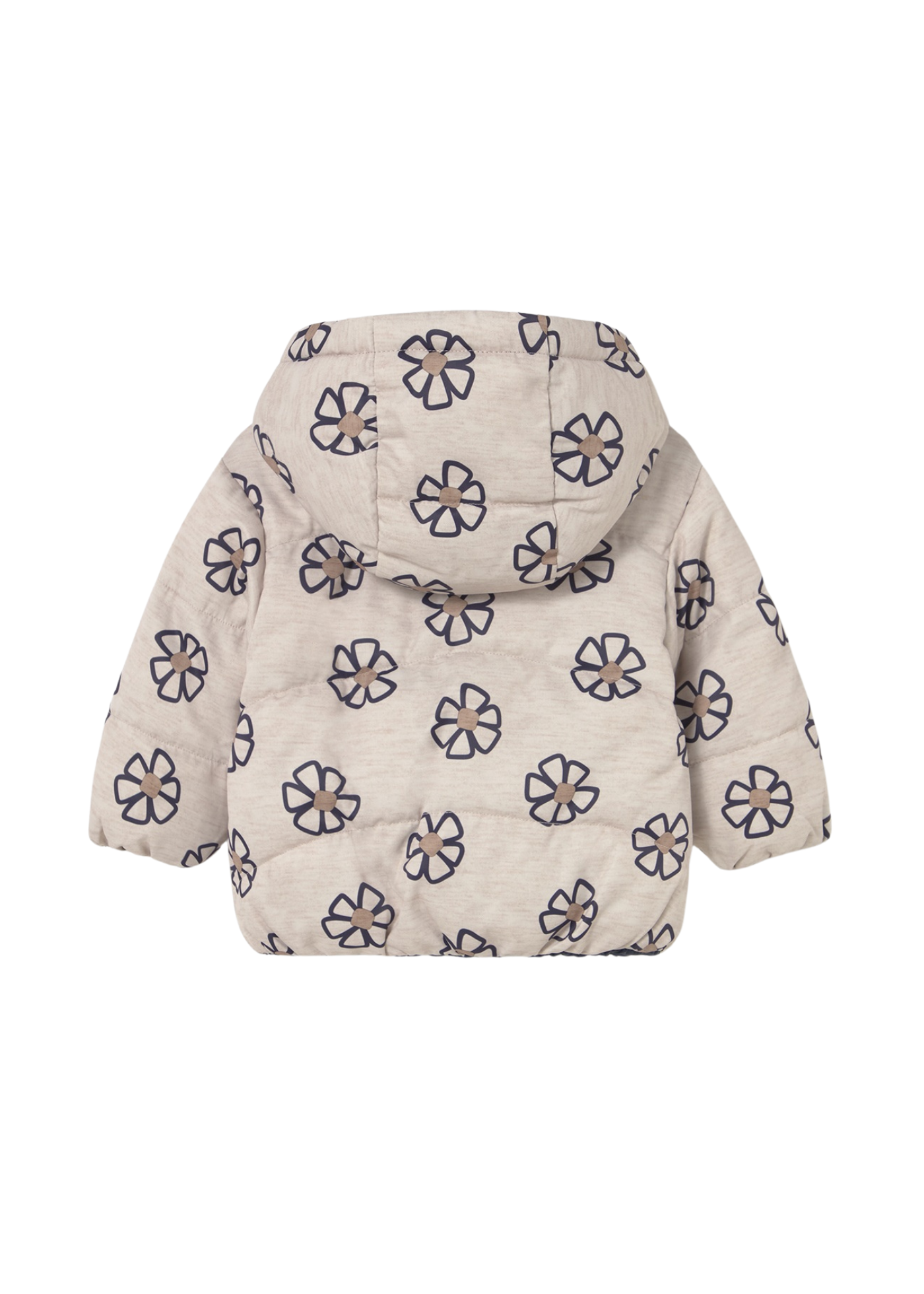Geaca din Fas Matlasata Reversibila Bej cu Bleumarin cu Flori 2437 Mayoral