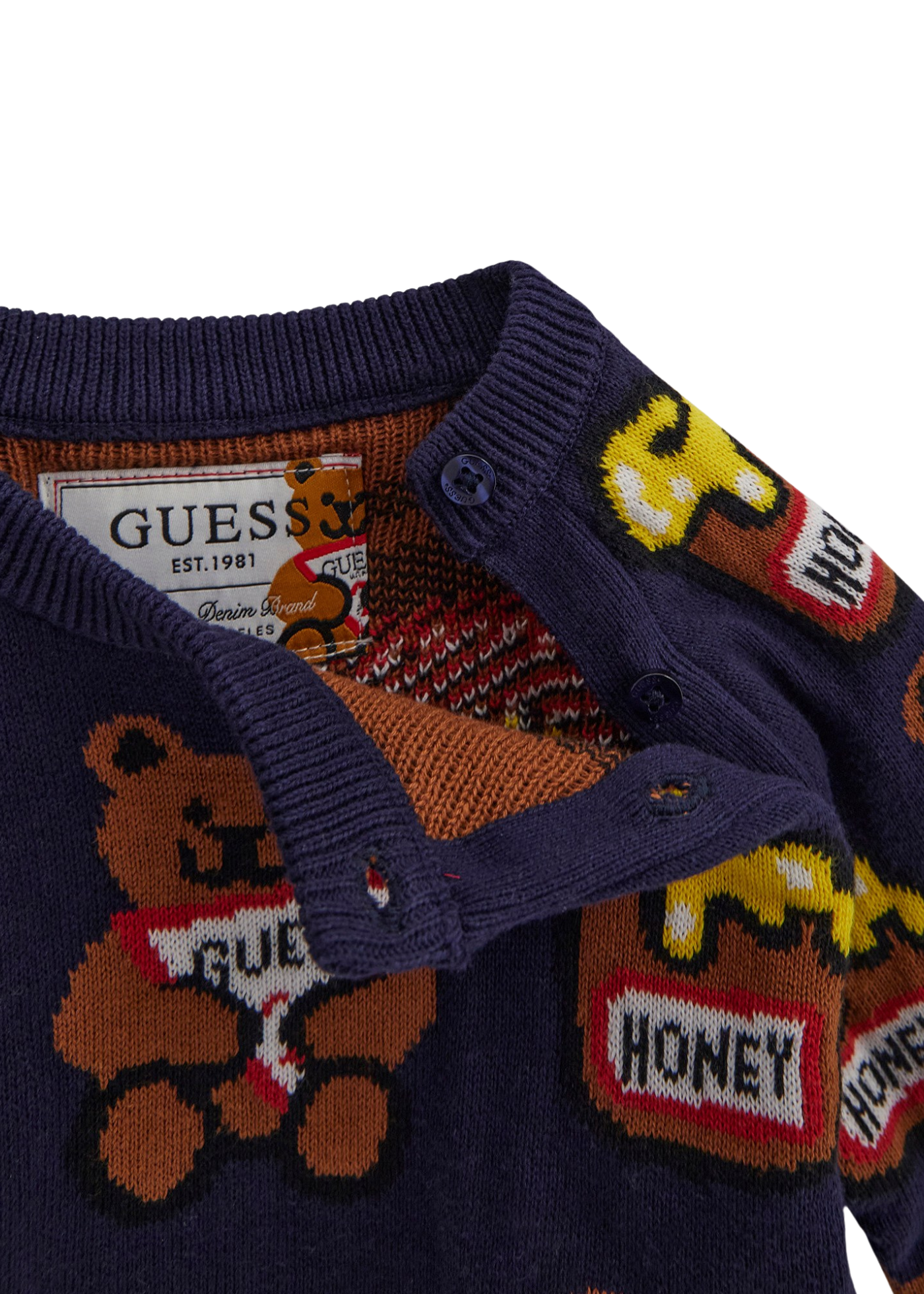 Pulover Bleumarin cu Ursi H1YT01 Z2S40 GBMT Guess