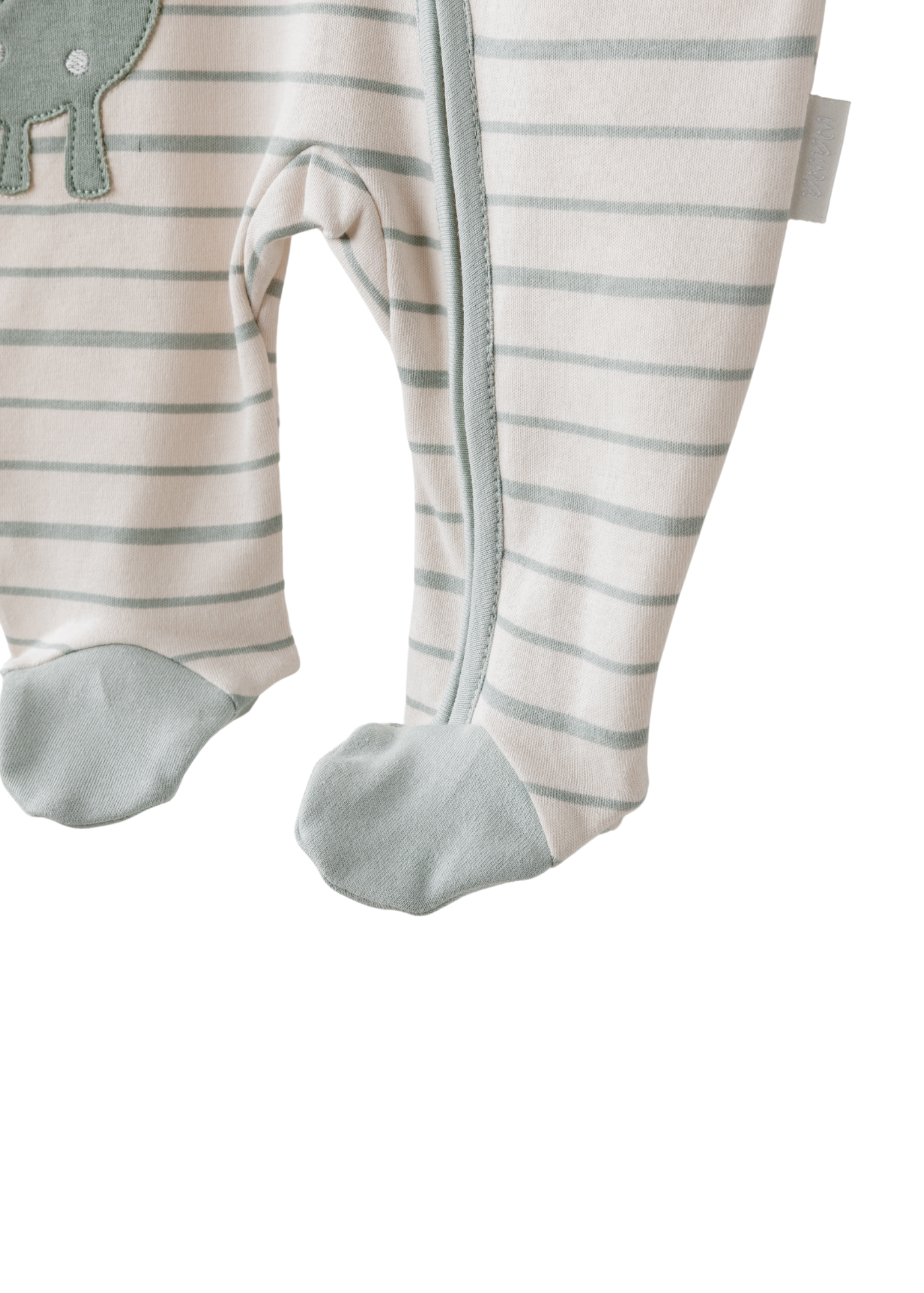 Salopeta Lunga Bej cu Dungi Verzi cu Dinozauri AC26004 Andywawa